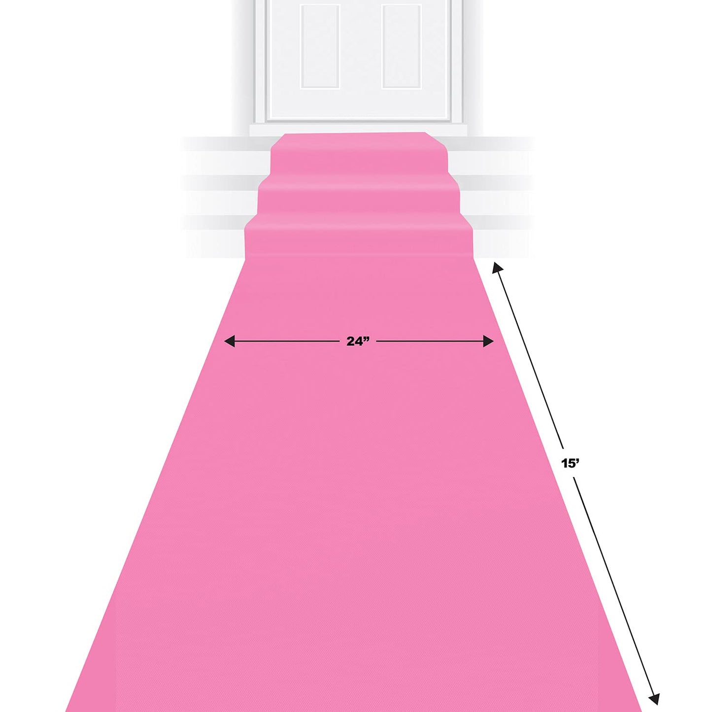 Beistle Novelty Pink Polyester Fabric Aisle Runner For Princess Theme Birthday Party Sweet 16 Bachelorette Party Supplies 24" x 15'