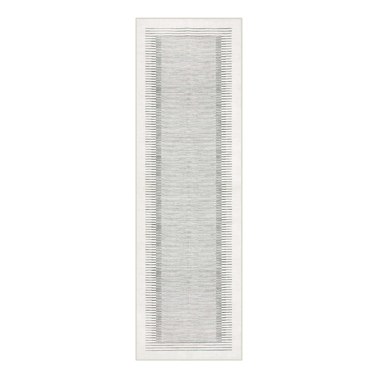 Morebes Modern White 2.5x8 Hallway Runner Rug, Berber Striped Kitchen Rugs Non Slip Washable Runner Rug, Soft Low Pile Indoor Floor Carpet for Bathroom Bedroom Laundry