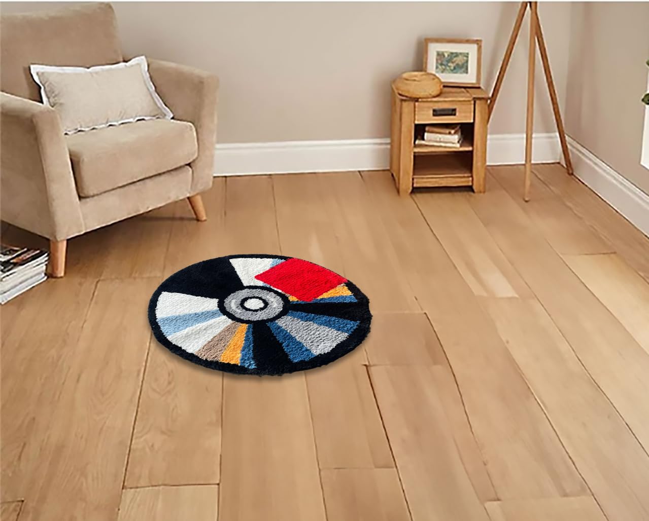 Luxape cd Rug - Hypebeast y2k Rug - Handmade Tufted Decor - Handmade & Premium- 28in (70cm) - Aesthetic Room Decor - Preppy bathmat - Designer Rugs Cd