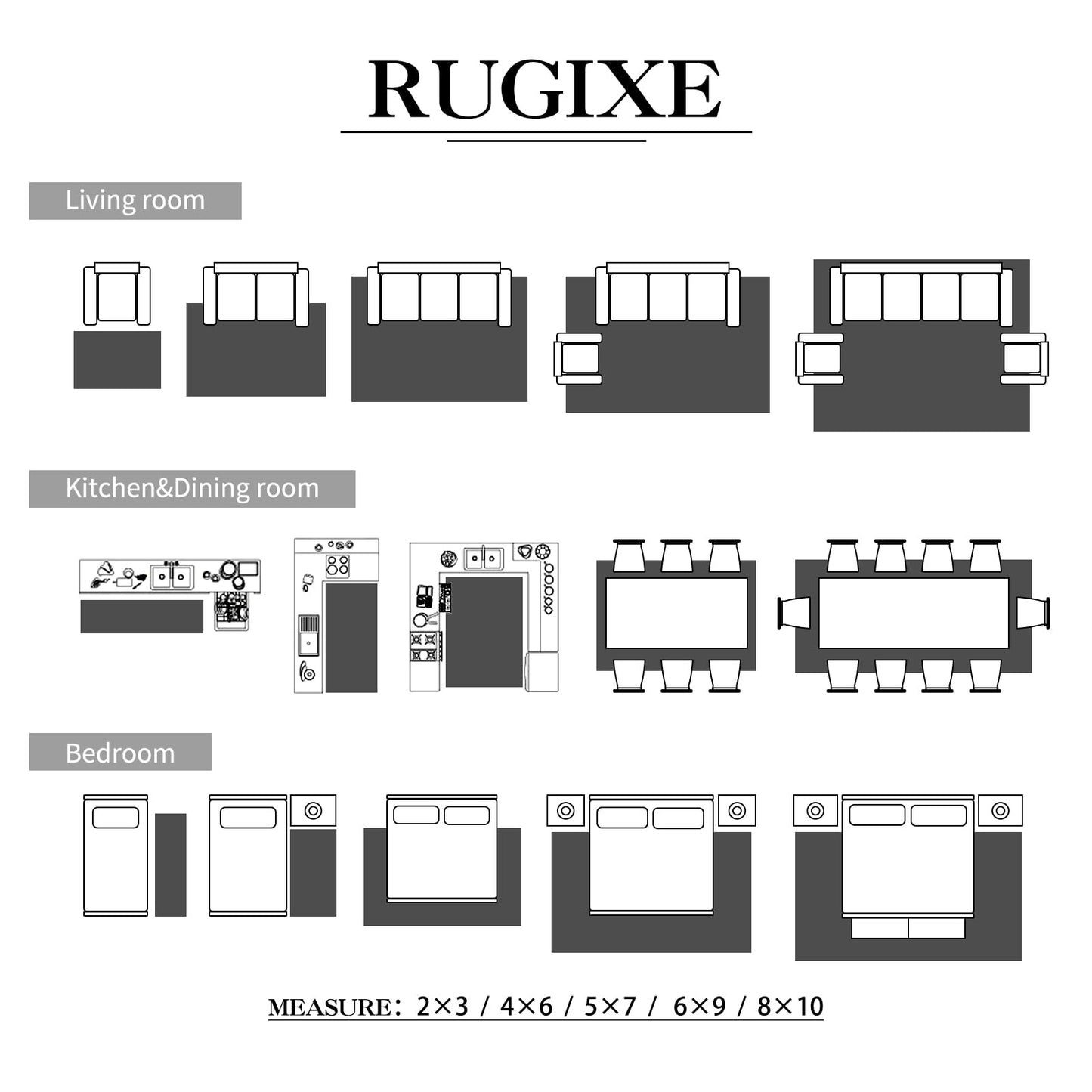 RUGIXE 5×7 Rug Foldable Machine Washable Living Room Area Rug, Machine Washable Anti-Slip Retro Rug, Low-Density Lightweight Chenille Printed Rug, Bedroom, Dining Room,Rugs for Living Room