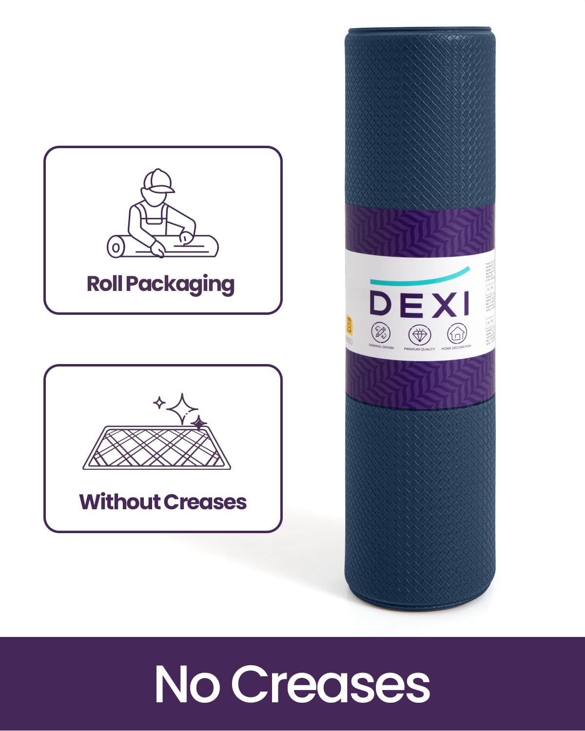 DEXI Kitchen Floor Mats Cushioned Anti Fatigue, 23x59, Large Wide Standing Runner Rug Waterproof, Comfort Memory Foam Padded for Front Sink Laundry, Navy