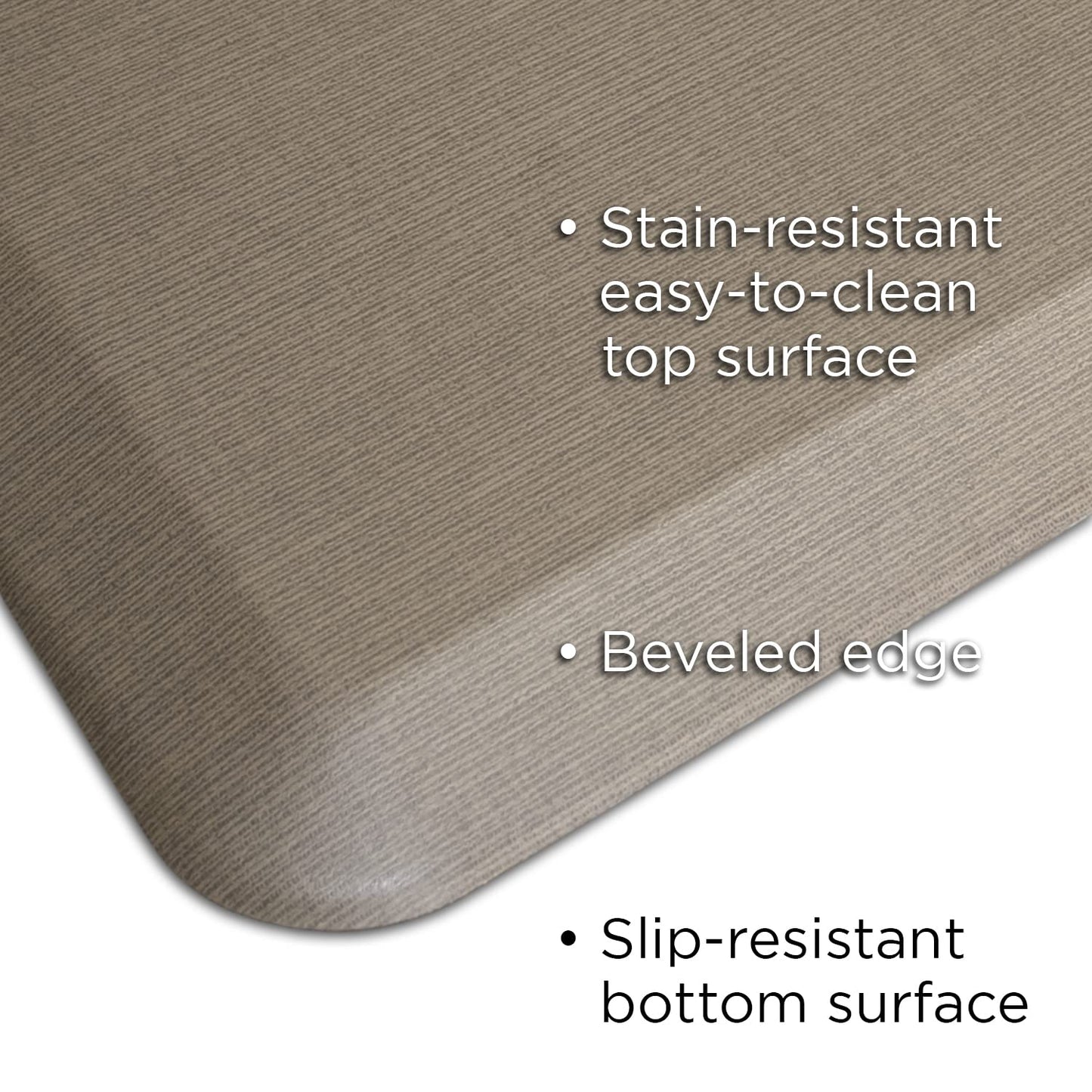 NewLife by GelPro Anti-Fatigue Designer Comfort Kitchen Floor Mat, 20"x32", Grasscloth Pecan Stain Resistant Surface with 3/4” Thick Ergo-Foam Core for Health and Wellness