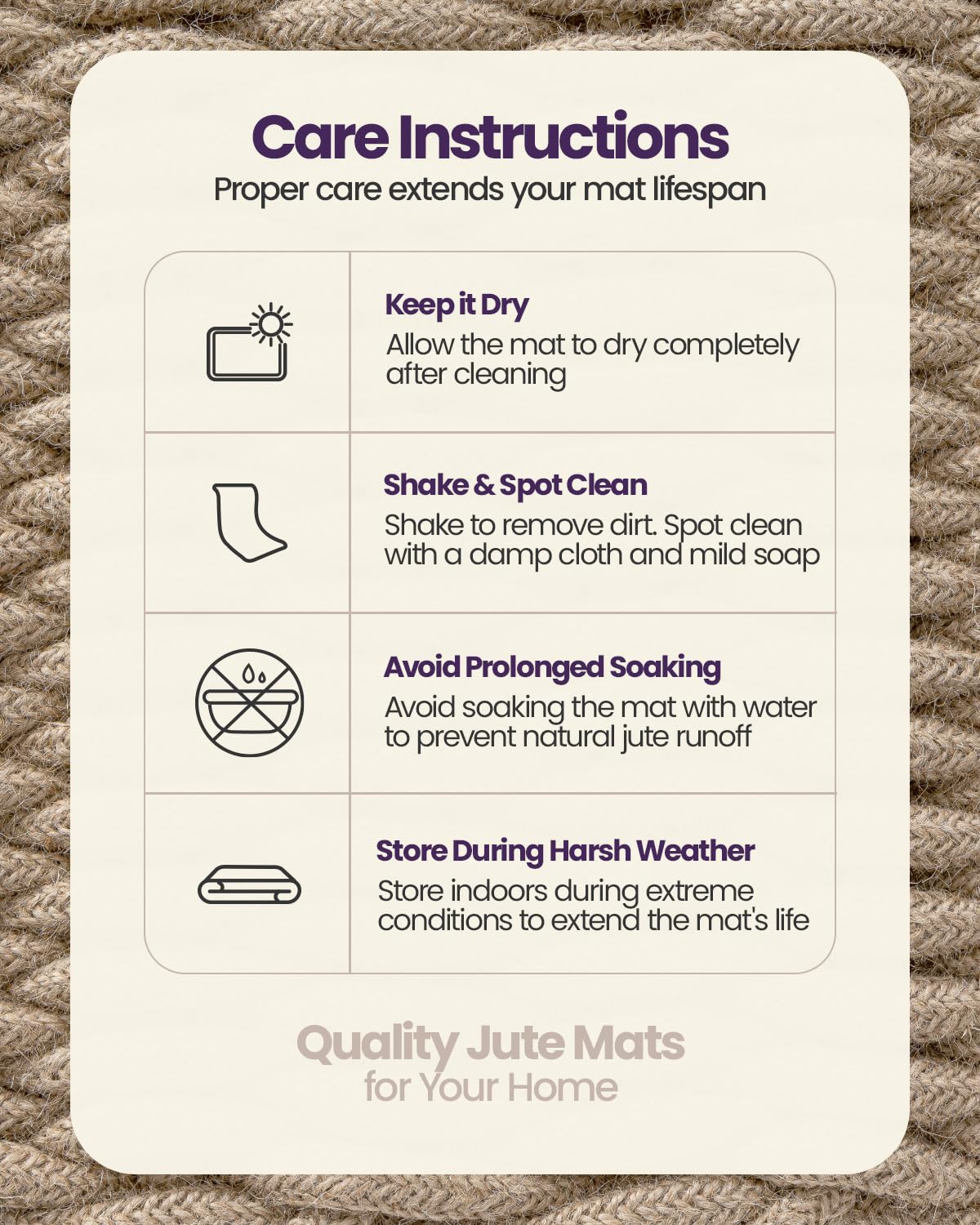 DEXI Jute Door Mat for Front Entryway, 24x35 Braided Woven Doormat Outside Entrance, Dirt Trapper Natural Fiber Entry Mats for Patio, Brown