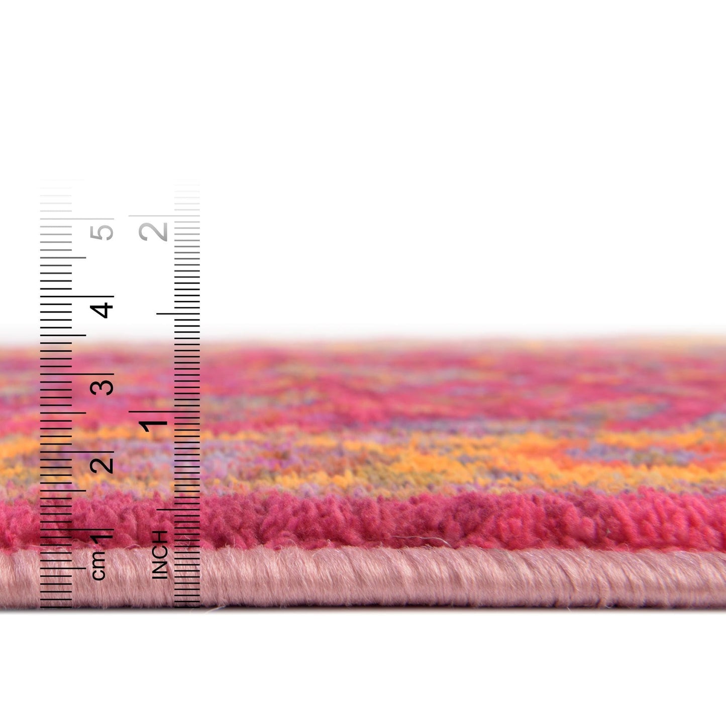 Rugs.com - Medina Rug – 5' 3 x 7' 9 Berry Pink Washable Area Rug Vintage Floral Design for Living Rooms, Bedrooms, and Dining Areas