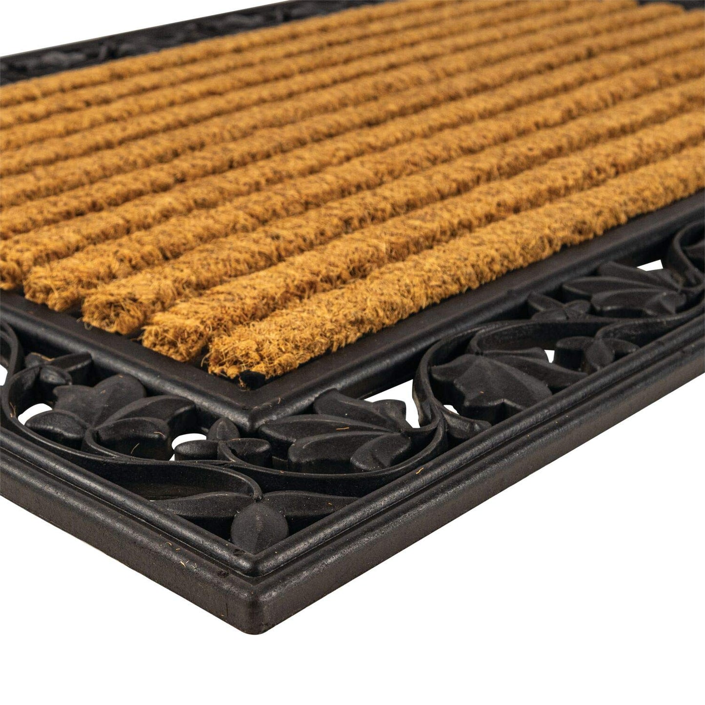 Notrax, Ivy Leaf, Rubber-Backed Natural Coir Doormat, Entry Mat for Indoor or Outdoor Use, 24" x 36", C04 (C04S2436IL) Brown