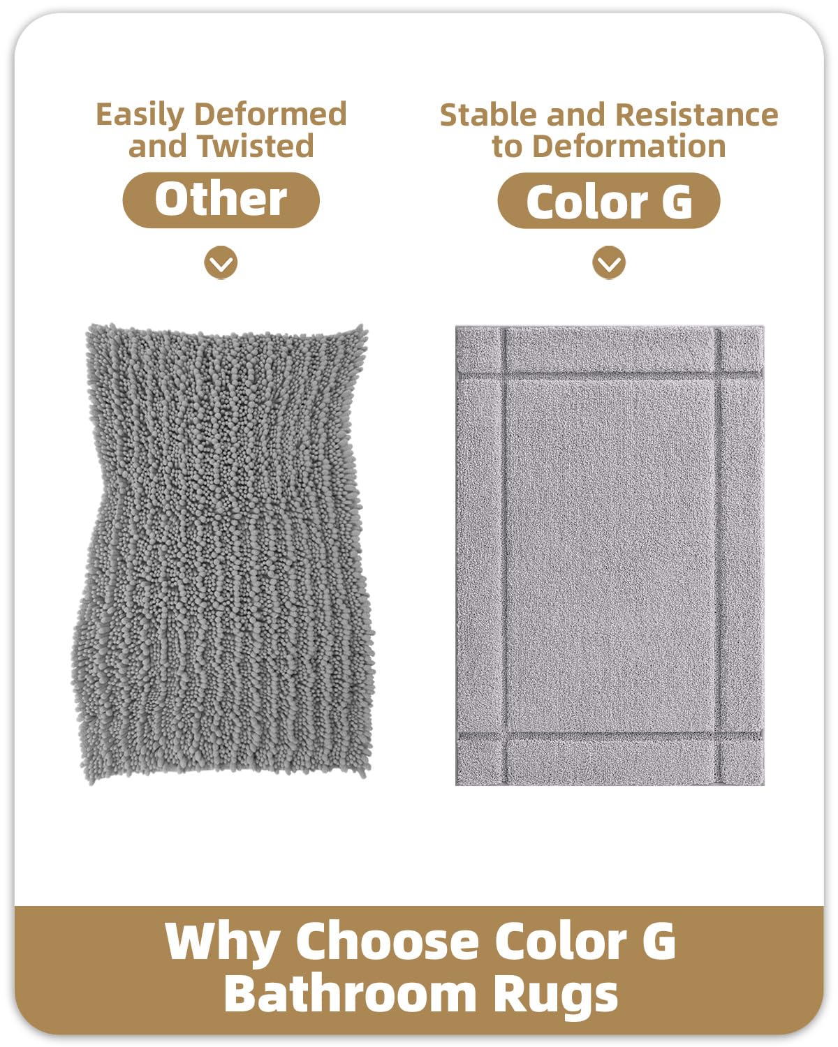 Color&Geometry Ultra Soft Bathroom Rug Non Slip with Rubber Backing, Absorbent Washable Bath Mat, Quick Dry, Premium Microfiber Plush Mat for Bathtub and Shower Floor,Light Grey,16"x24"