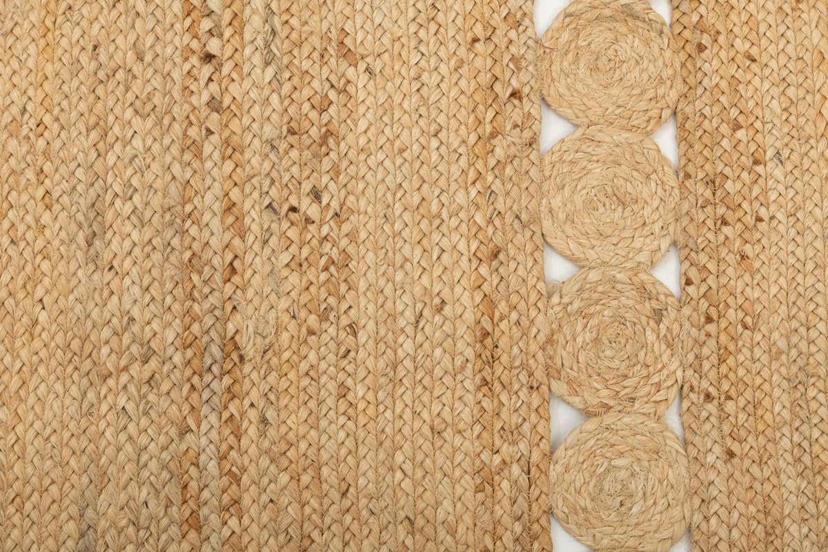 VAYAN Handwoven Natural Jute Rectangular Rug | Rustic Vintage Braided Rug | Nature Friendly Floor Mat for Living Room, Bedroom, Kitchen, Farmhouse, Patio, Hallway Carpet (Beige, 2'x3' Feet)