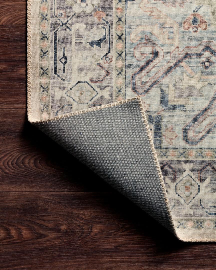 Loloi Hathaway Collection HTH-07 Multi/Ivory 9'-0" x 12'-0", .25" Thick, Area Rug, Soft, Durable, Printed, Modern, Low Pile, Non-Shedding, Easy Clean, Living Room Rug