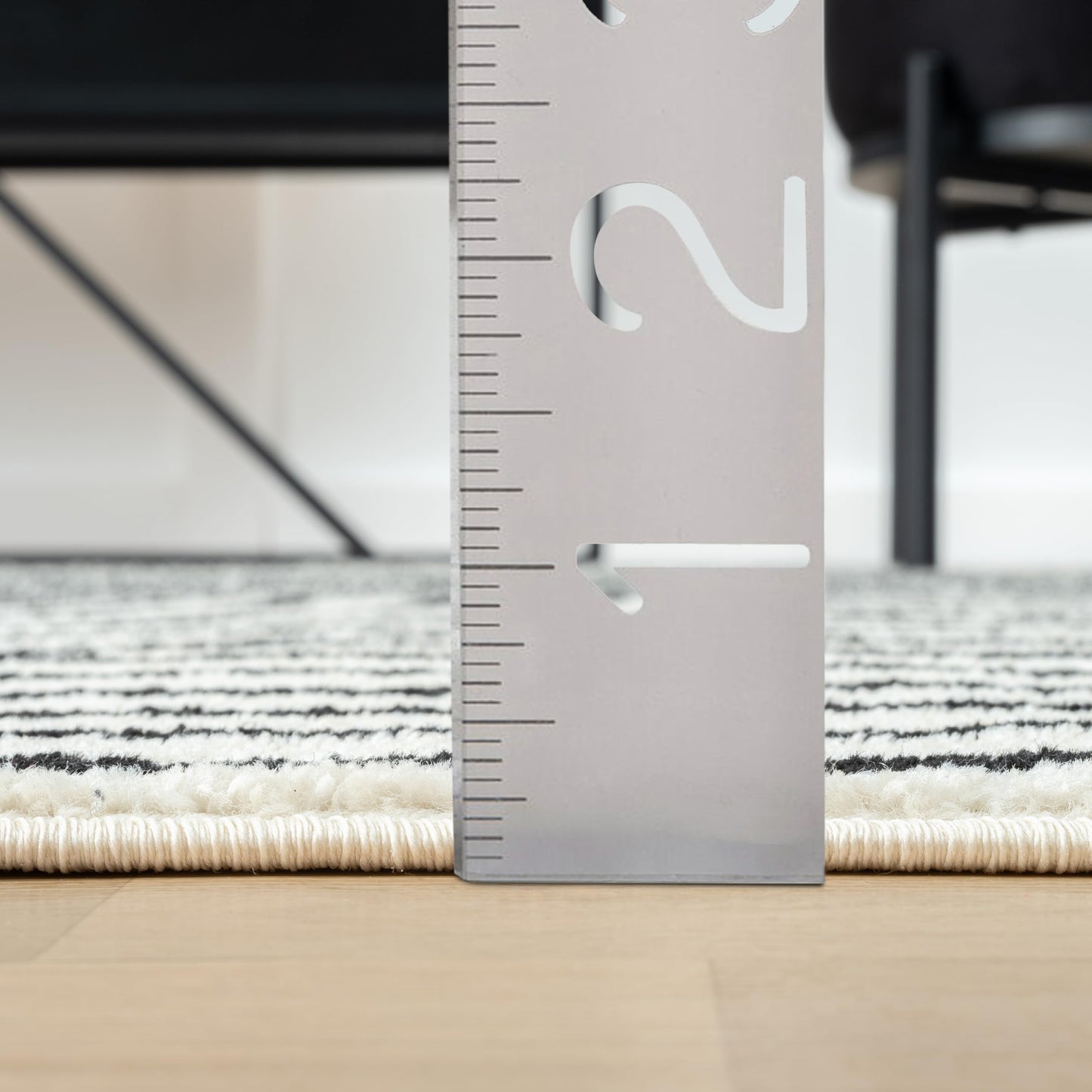 Abani Nuevo Collection Area Rug - Mid-Century Black and White Arch Knot Design - 6' x 9' - for Living Room, Bedroom & Office
