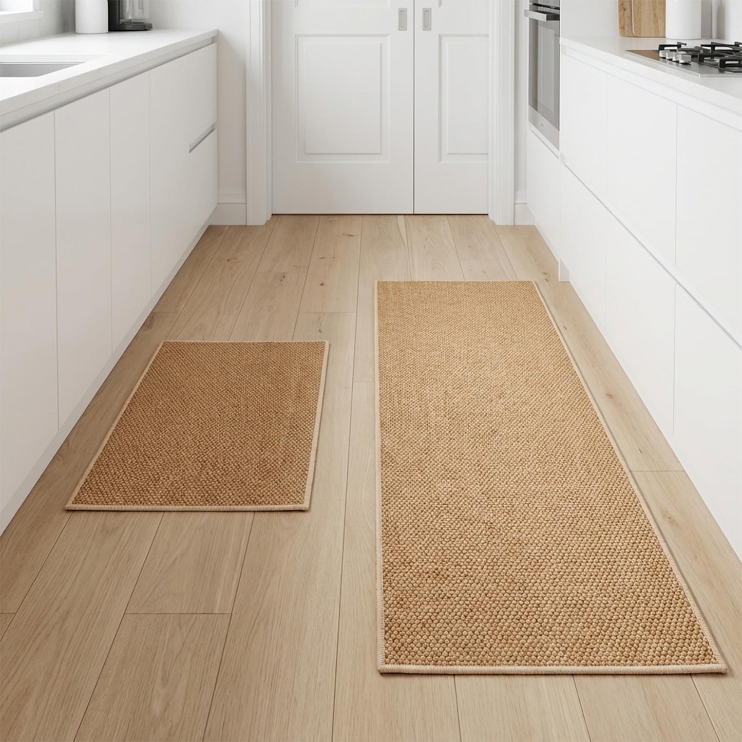 Lenvise Kitchen Rugs 17"x30", Non-Slip Kitchen Mats for Floor, Machine Washable Absorbent Kitchen Runner, Stain Resistant Rug with Rubber Backing for Kitchen, Hallway, Laundry & Sink, Camel