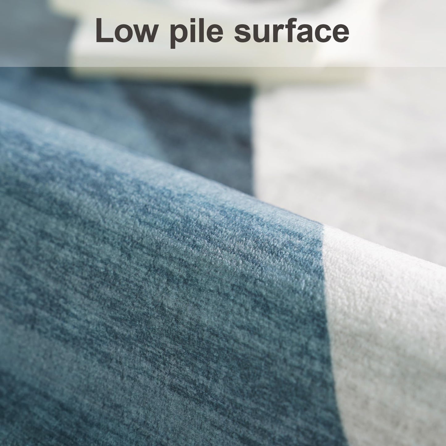Puino Washable Modern Area Rug: Large 8x10 Geometric Area Rugs for Living Room & Bedroom with Non-Slip Backing Modern Geometric Carpet for Living Room Blue Grey 8'x10'.