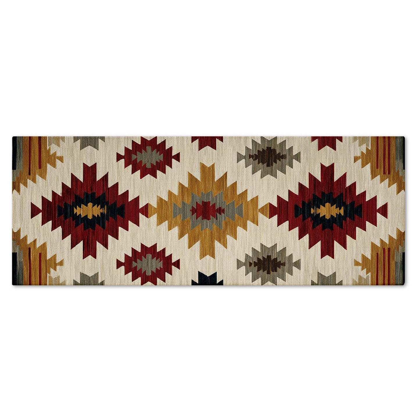 Artoid Mode Non Slip Washable Diamond Pattern Retro Doormat, Home Decor Absorbent Natural Rubber Back Home Decor Door Mat Floor Mat 17x47 Inch