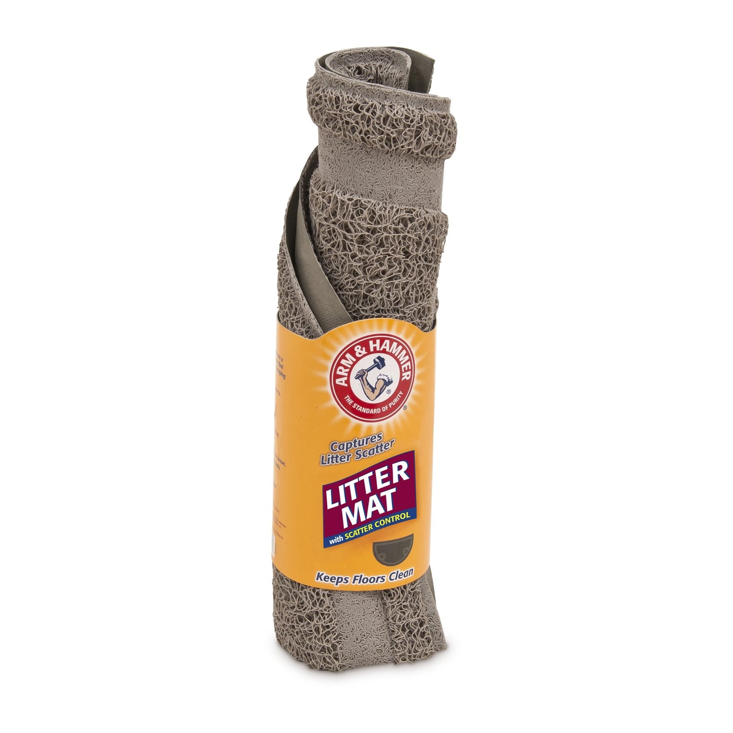 Arm & Hammer Half Circle Cat Litter Mat, Gray, 23 x 14 x 3, Clean Floors, Waterproof, Easy Clean, Durable Cat Litter Pad, Compatible with All Cat Litter Boxes