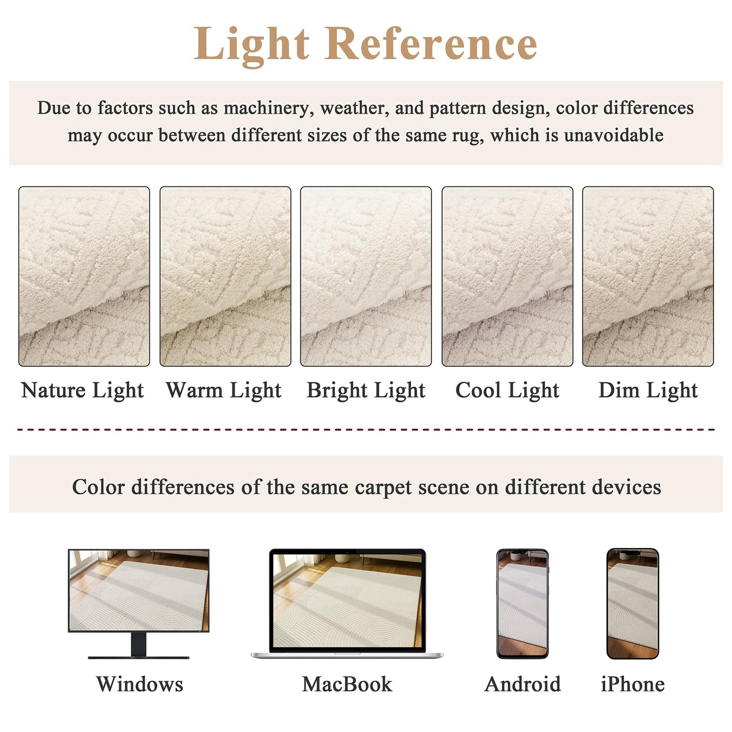 U'Artlines 6x9 Beige Washable Area Rug for Living Room, Soft Fluffy High Low Textured Carpet, Modern Neutral Geometric Non Slip Rugs for Bedroom Dining Room Kids Room