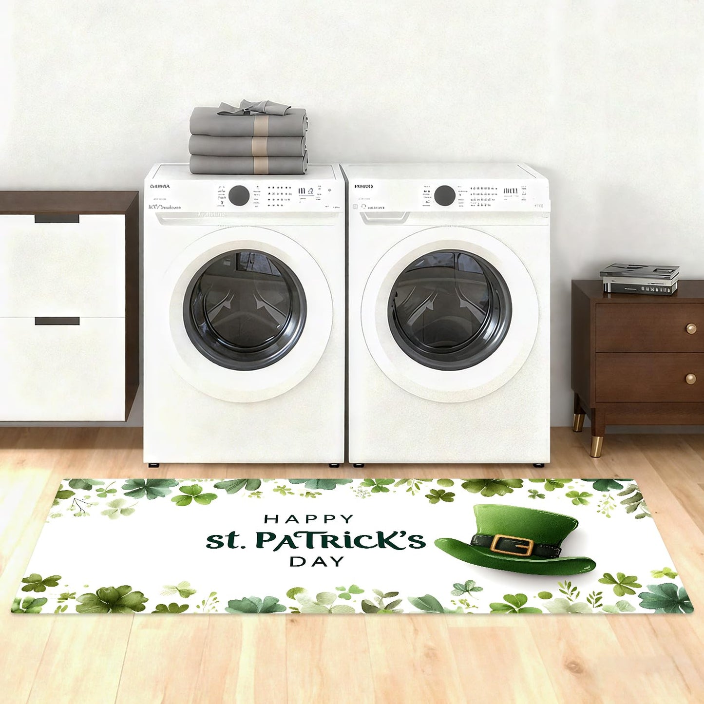 St. Patrick's Day Runner Rug 20x47 inch, Non-Slip Waterproof Laundry Room Rug Kitchen Runner with Festive Designs,Outdoor Indoor Entryway Floor Mat Home Decor (St. Patrick's Day, 20x47 inch)