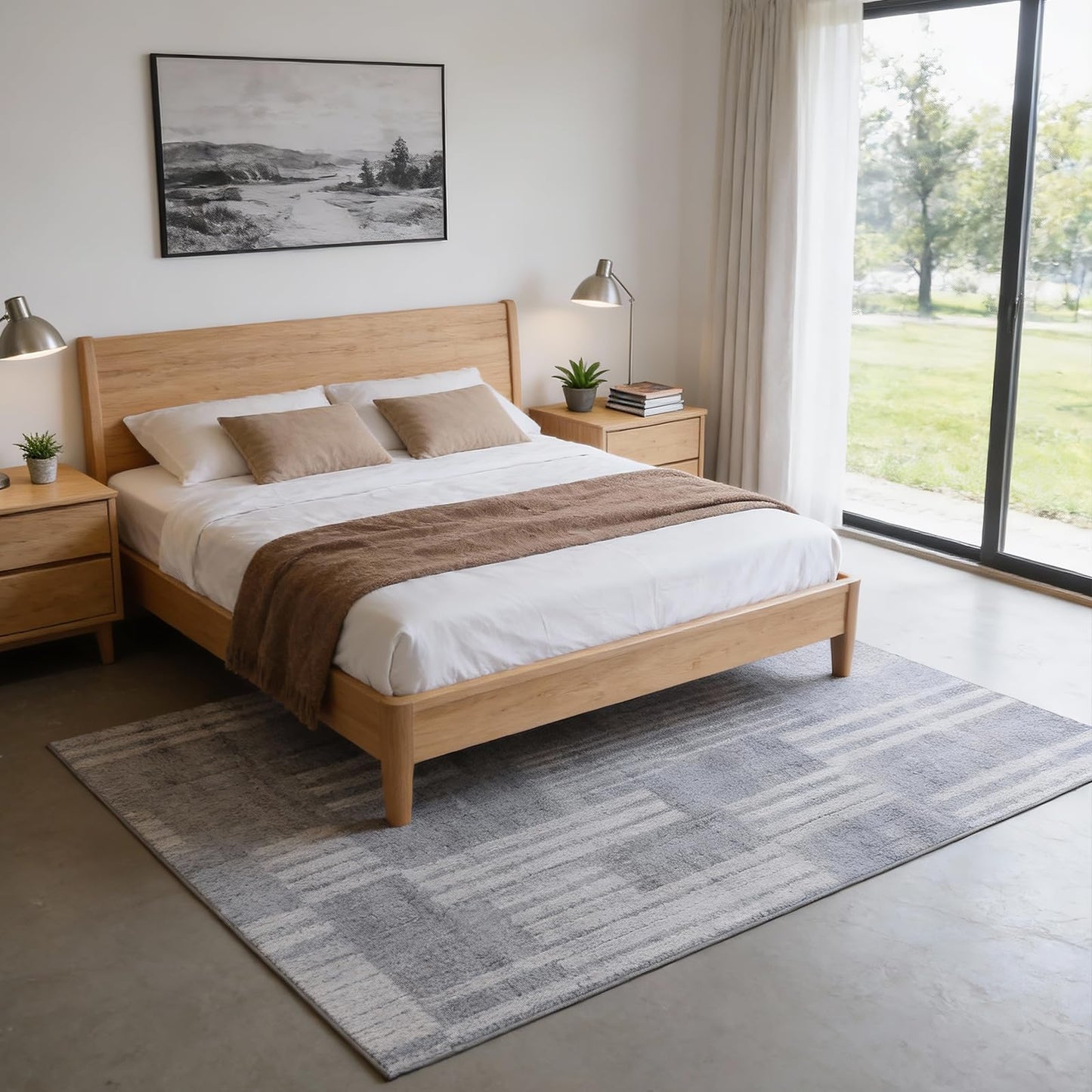 Ash Tonal Gray Throw Rug 4x6 - Washable Non-Slip Foldable Thin Rug | Retro Distressed Floral Print Indoor Accent Carpet for Bedroom Living Room Bathroom