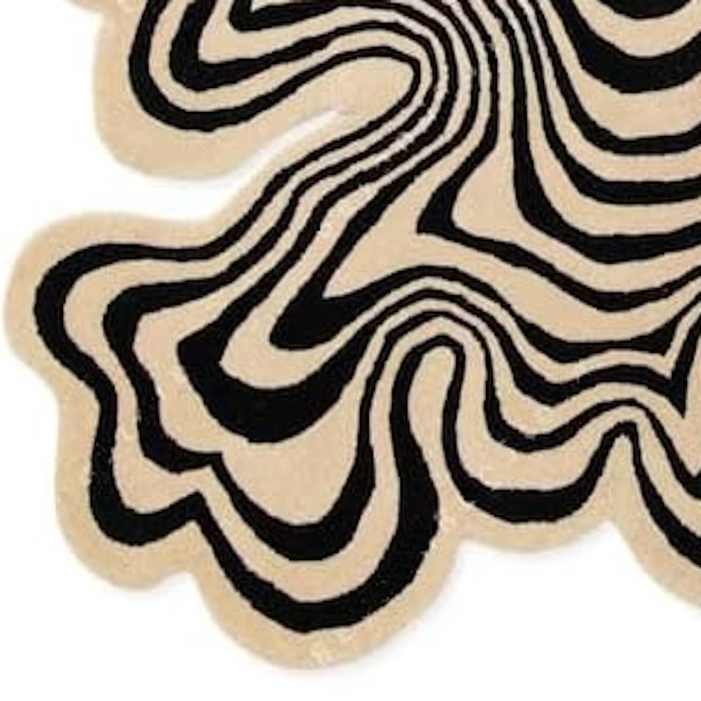 ECLATIQUE RUG Irregular Shaped Custom Throw Rug Illusion Pattern Hand-Tufted Wool Handmade Area Rug for Home, Bedroom, Living Room, Kids Room (5X5)