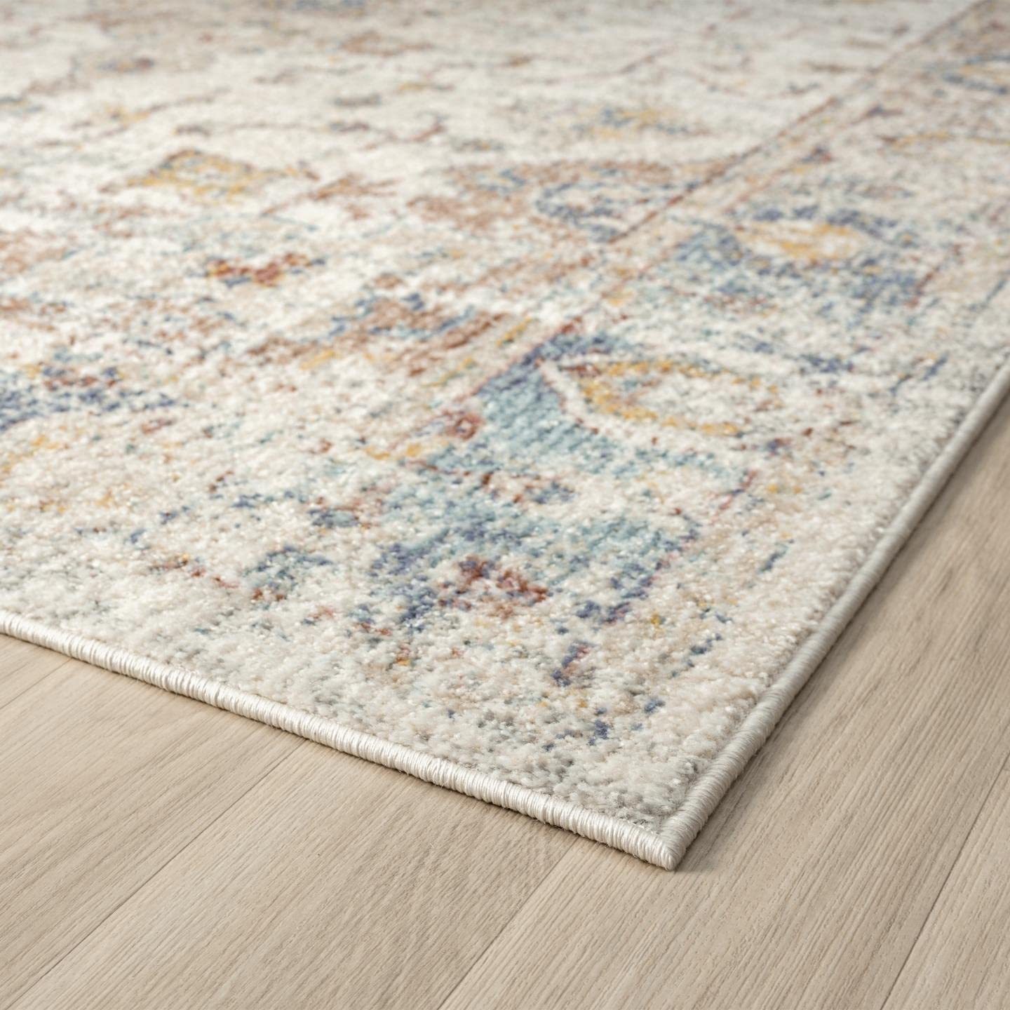 LUXE WEAVERS Floral Pattern Farmhouse Area Rug, 5X7, Cream