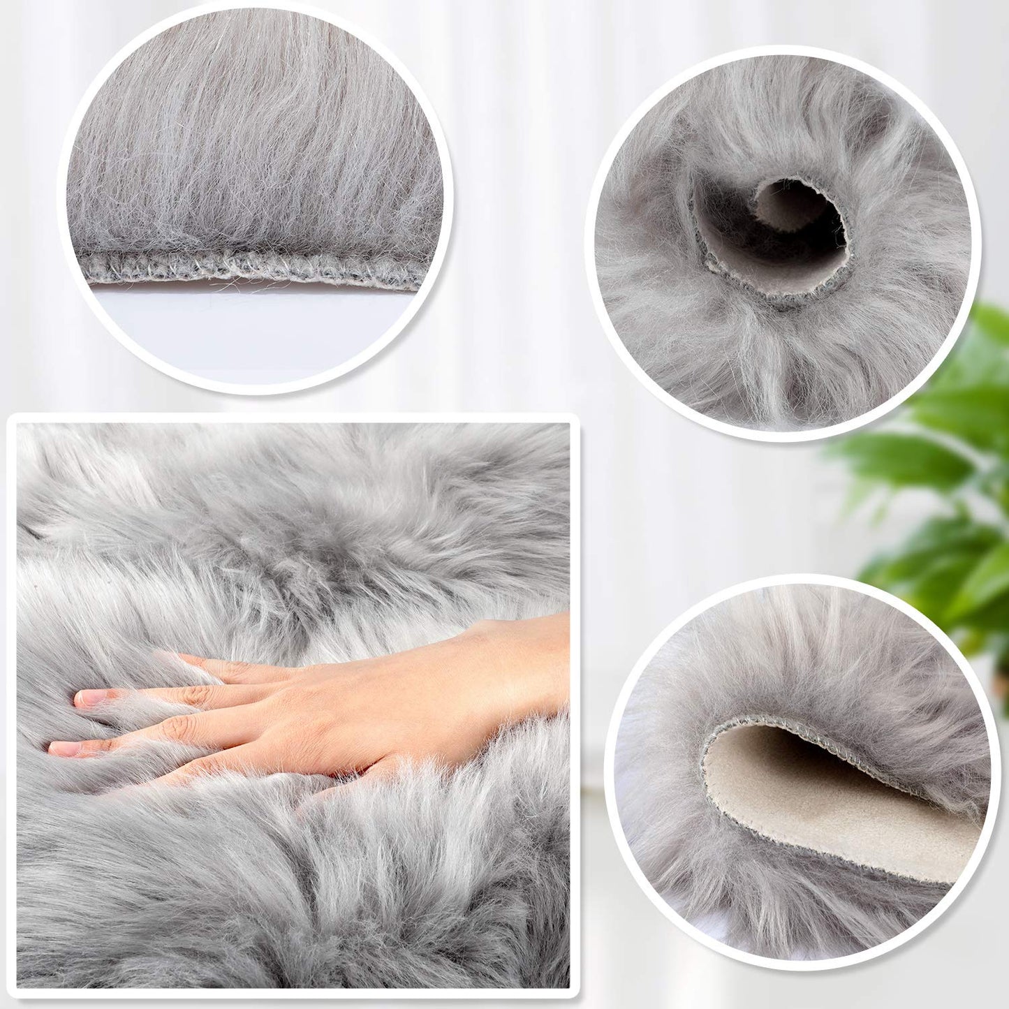 Mudder Heart Shaped Faux Fur Rug, Fluffy Photo Background Props for Product Photography, Nail Art, Jewelry Display, Decorative Soft Rugs for Bedroom, Home, 12 x 16 Inch(Gray)