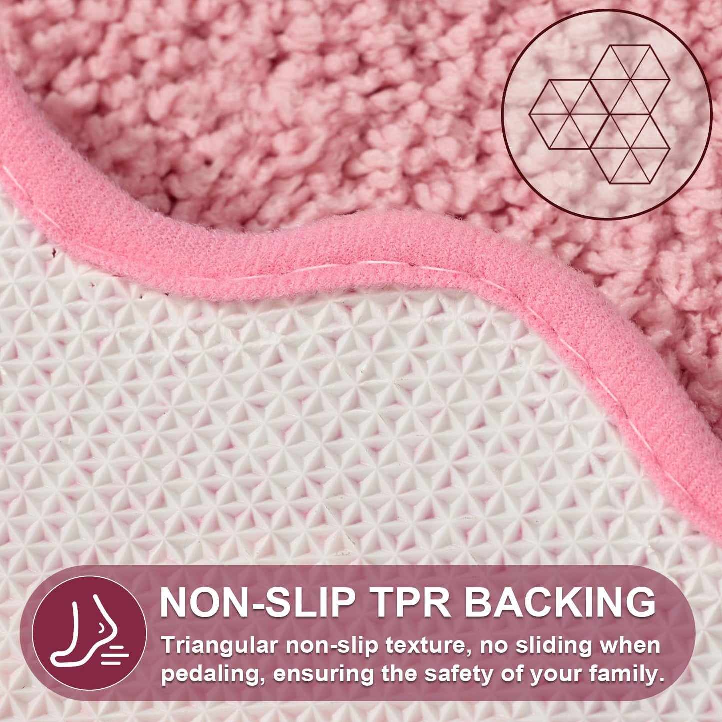 ORTIGIA Long Cute Scalloped Bathroom Rugs Runner, Fun CandyPink Plush Microfiber Scallop Bath Mats Non Slip Washable Quick Dry Absorbent, Rug Carpet for Bathtub Sink Laundry Room Bedroom, 24x59