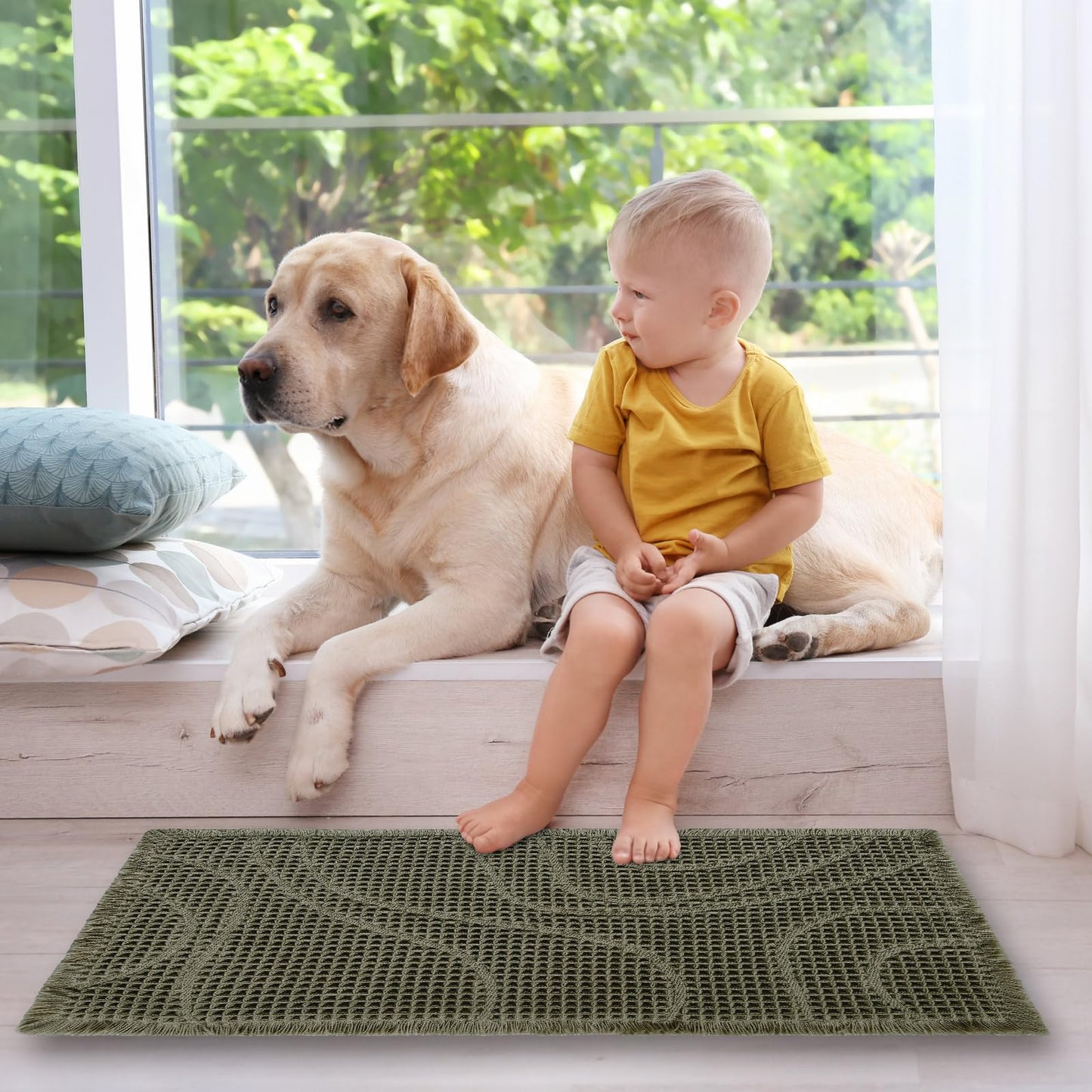 ZALL Grey Waffle Bath Mat,Super Absorbent Non Slip Bathroom Rug,Gray 18x30inch,Machine Washable Ultra Soft Floor Mats