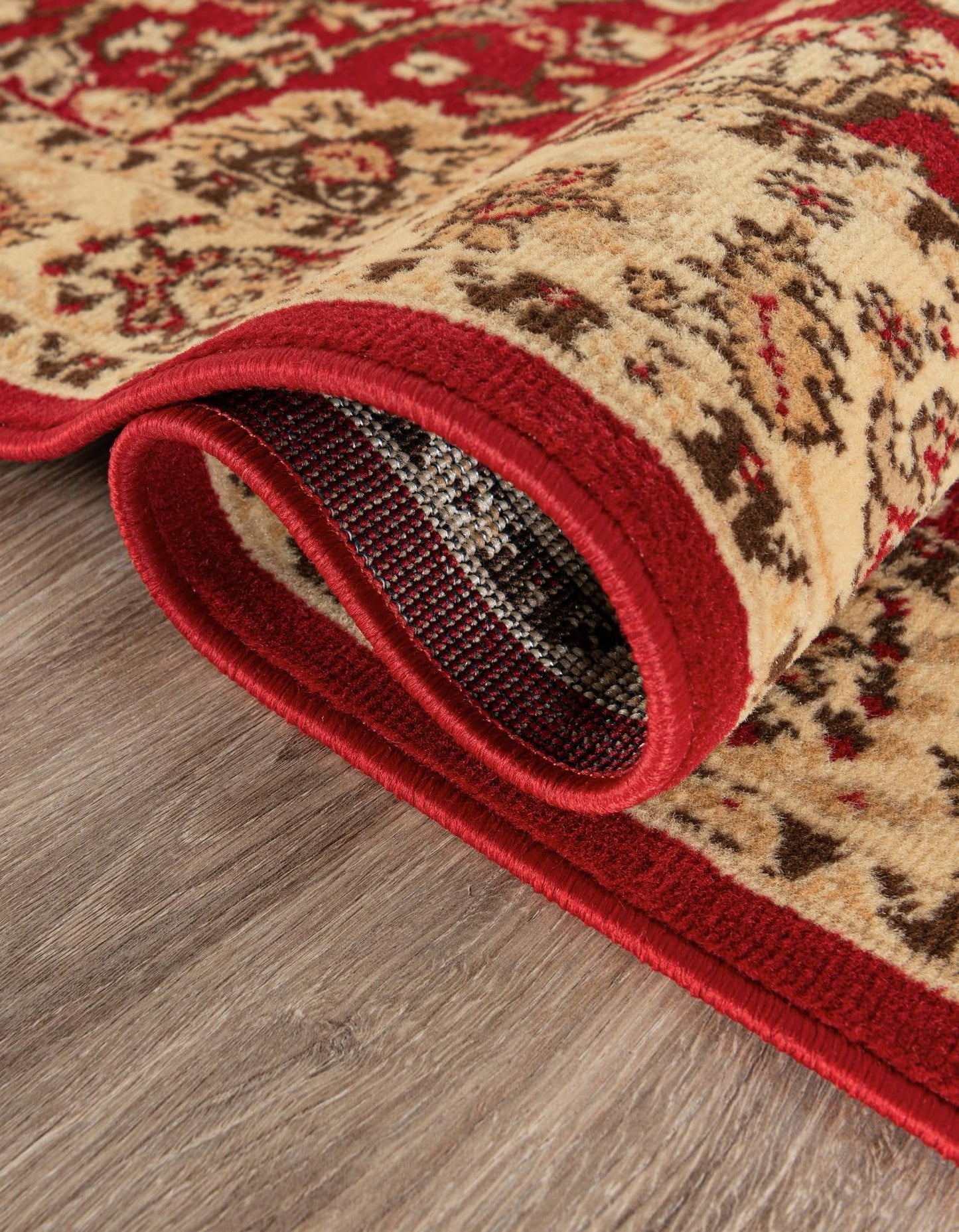 Unique Loom Sialk Hill Collection Area Rug - Washington (7' 10" x 10' Rectangle Burgundy/Cream)