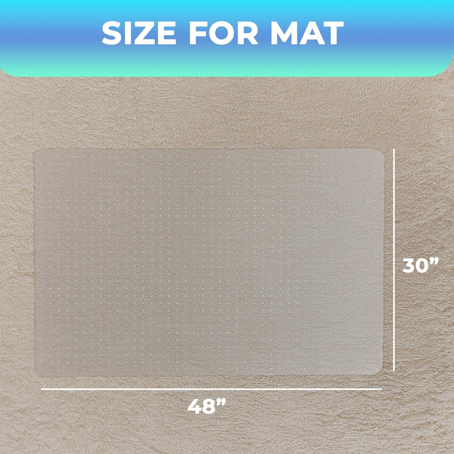 Chair Mat for Carpet 30x48 Inch Office Desk Floor Protector, Computer Chair Mat for Carpet, Durable Carpet Protector Mat, Anti Slip Office Chair Mat Carpet, Chair Mat for Hardwood Floor (Carpet-Floor)