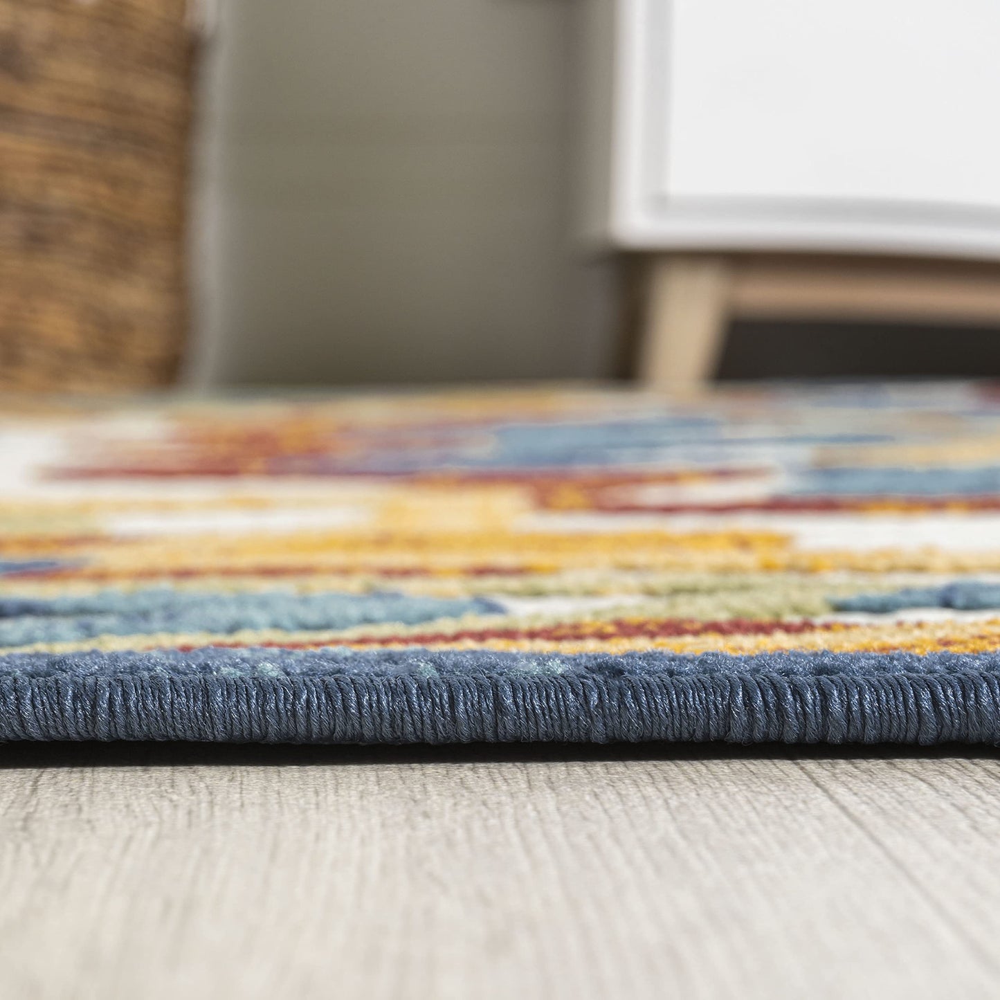 JONATHAN Y Abstract Bold M&ala Indoor Outdoor Runner Rug 2X8 Red/Blue/Yellow, Flora High-Low for Backyard, Patio, Porch, Easy-Cleaning, High Traffic, Pet-Friendly, Non-Shedding (AMC112A-28)