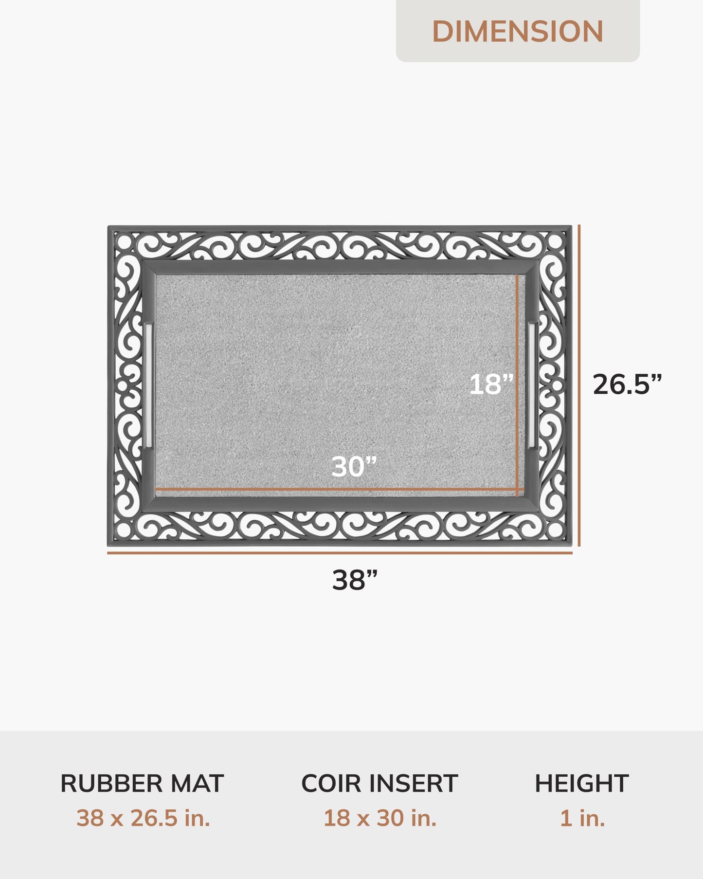 Anji Mountain BriteStep with LED Lights, Front Door Mat - Pressure-Activated Welcome Mat, All-Weather, Outdoor Doormat 18x30 Coir Insert, Wireless 3AA, Auto Shut-Off, 38x26.5in