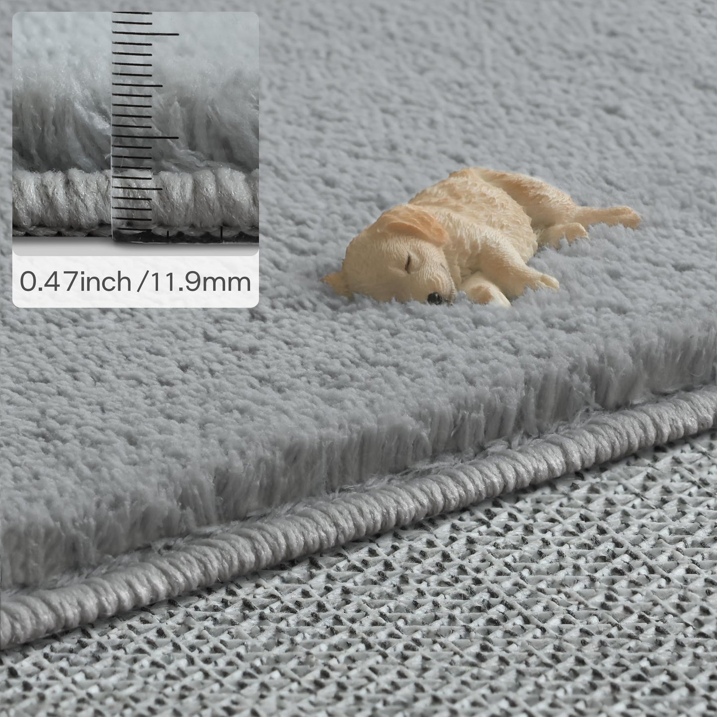 CASTLYE Solid Washable Area Rug - 3x5 Medium Pile Faux Cashmere Carpet for Living Room Bedroom, Grey