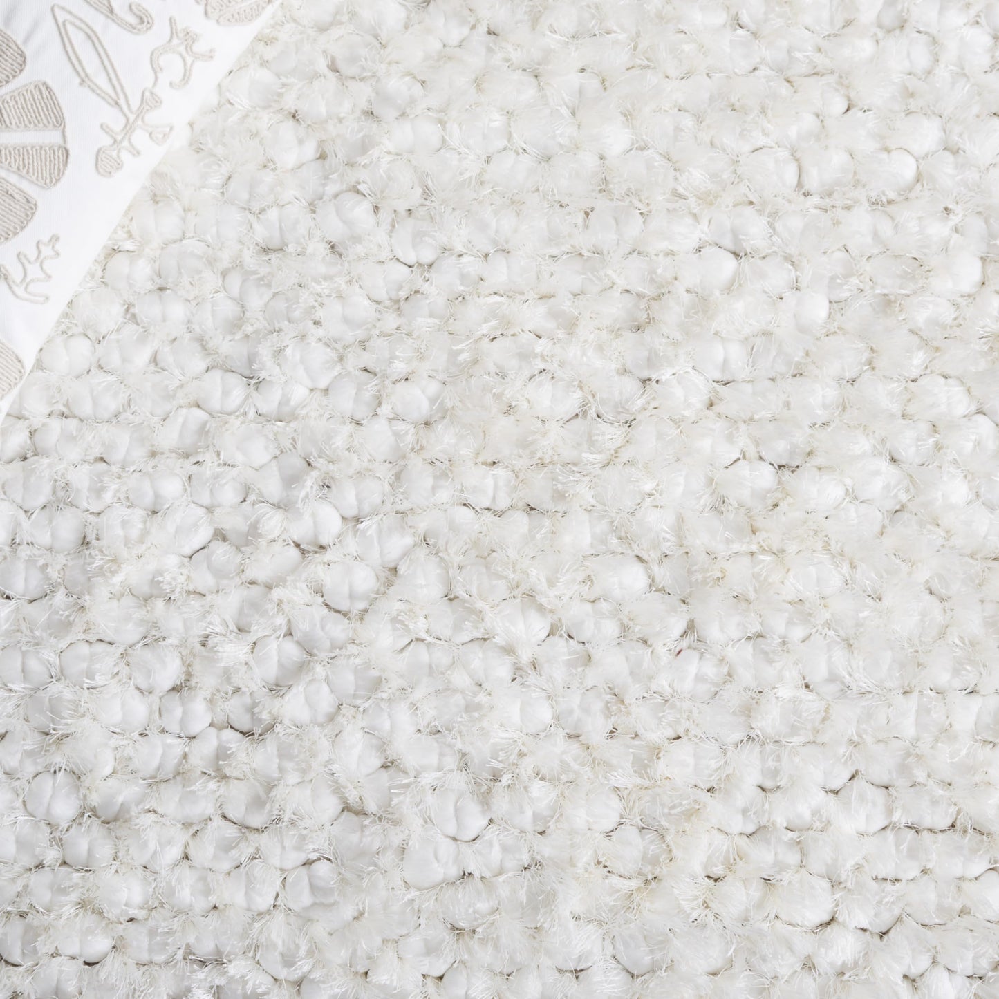 SAFAVIEH Saint Tropez Shag Collection 2'3" x 8' Snow White STS641W Handmade Solid 1-inch Thick Runner Rug
