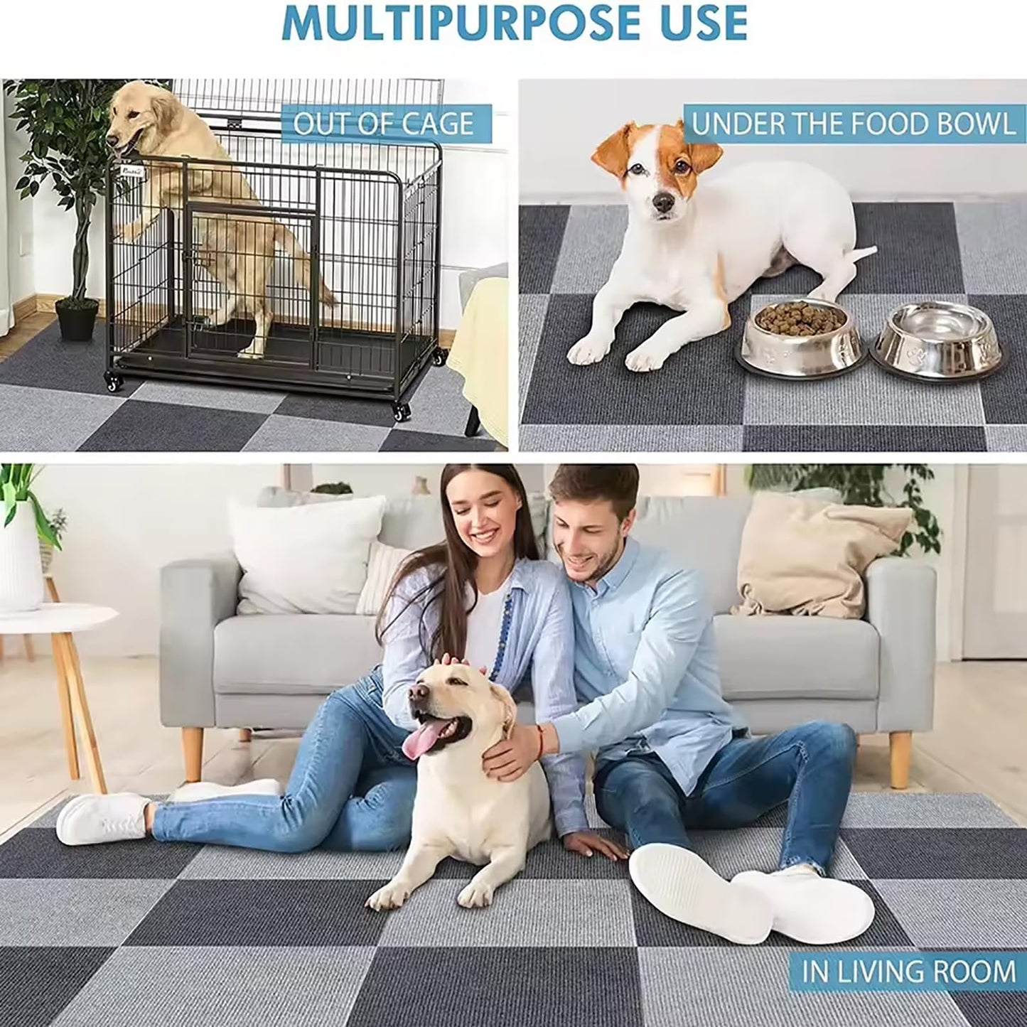 LISHIEN 36 Pcs Carpet Tiles Peel and Stick 12”x 12” Self Adhesive Carpet Squares, Anti-Slip Grey Carpet Floor Tiles for Bedroom Living Room Indoor Outdoor