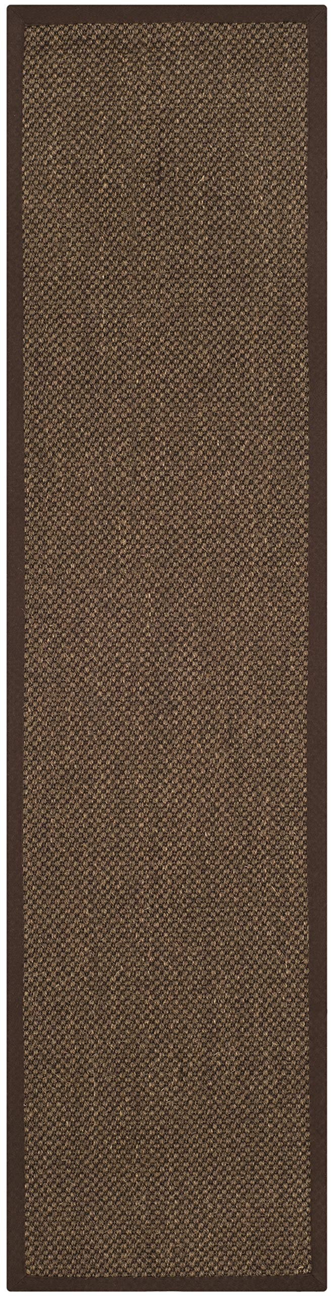 SAFAVIEH Natural Fiber Collection Runner Rug - 2'6" x 6', Brown, Sisal, Woven Design with Border (NF443D)