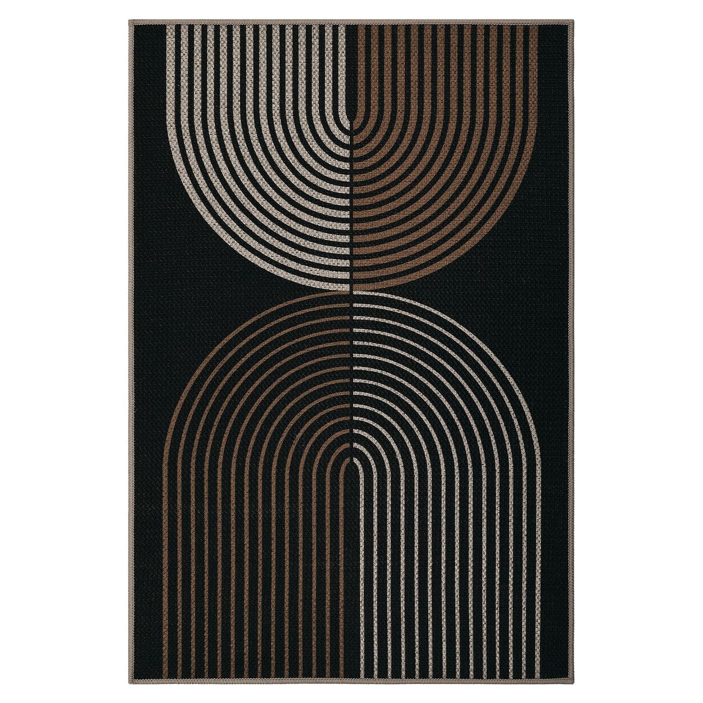 GarveeHome Modern Rainbow Easy Jute 3x5 Patio Rug, Washable Rugs for Entryway Farmhouse Non Slip Indoor Door Mat Carpet for Entry Mudroom Porch Decor