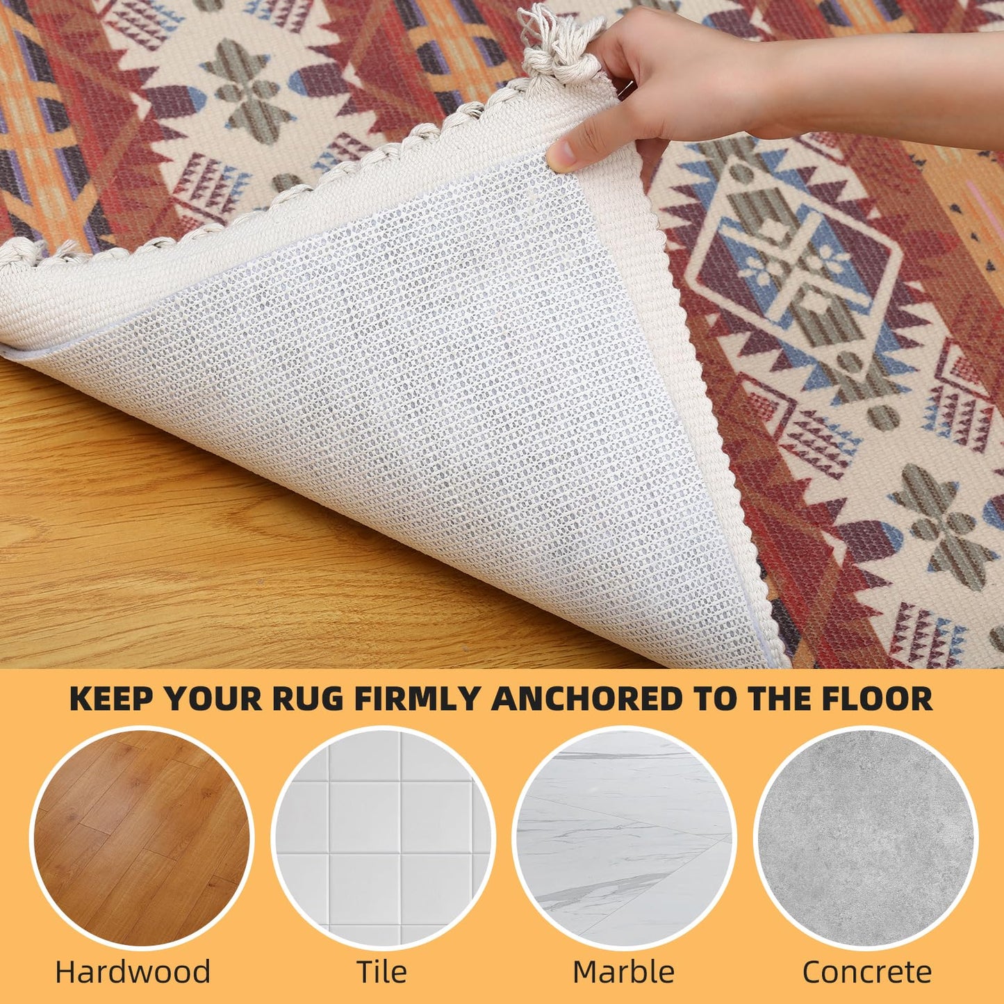 Non Slip Rug Pad, Natural Rubber Backing Rug Pads 1/4” Thick, Felt Rug Gripper Pad, Non Slip Under Carpet Mat, Under Rug Cushion for Hardwood Floors, Carpet Runners (2x3FT)