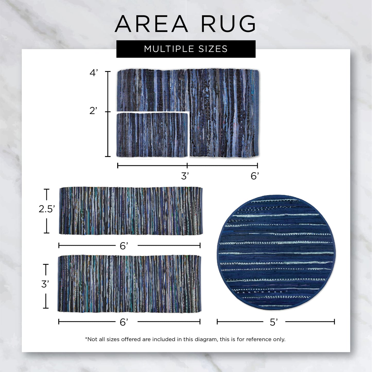 DII Chindi Home Collection Handwoven Multicolor Area Rag Rug, Runner, 2' 3" x 6', Olive Green