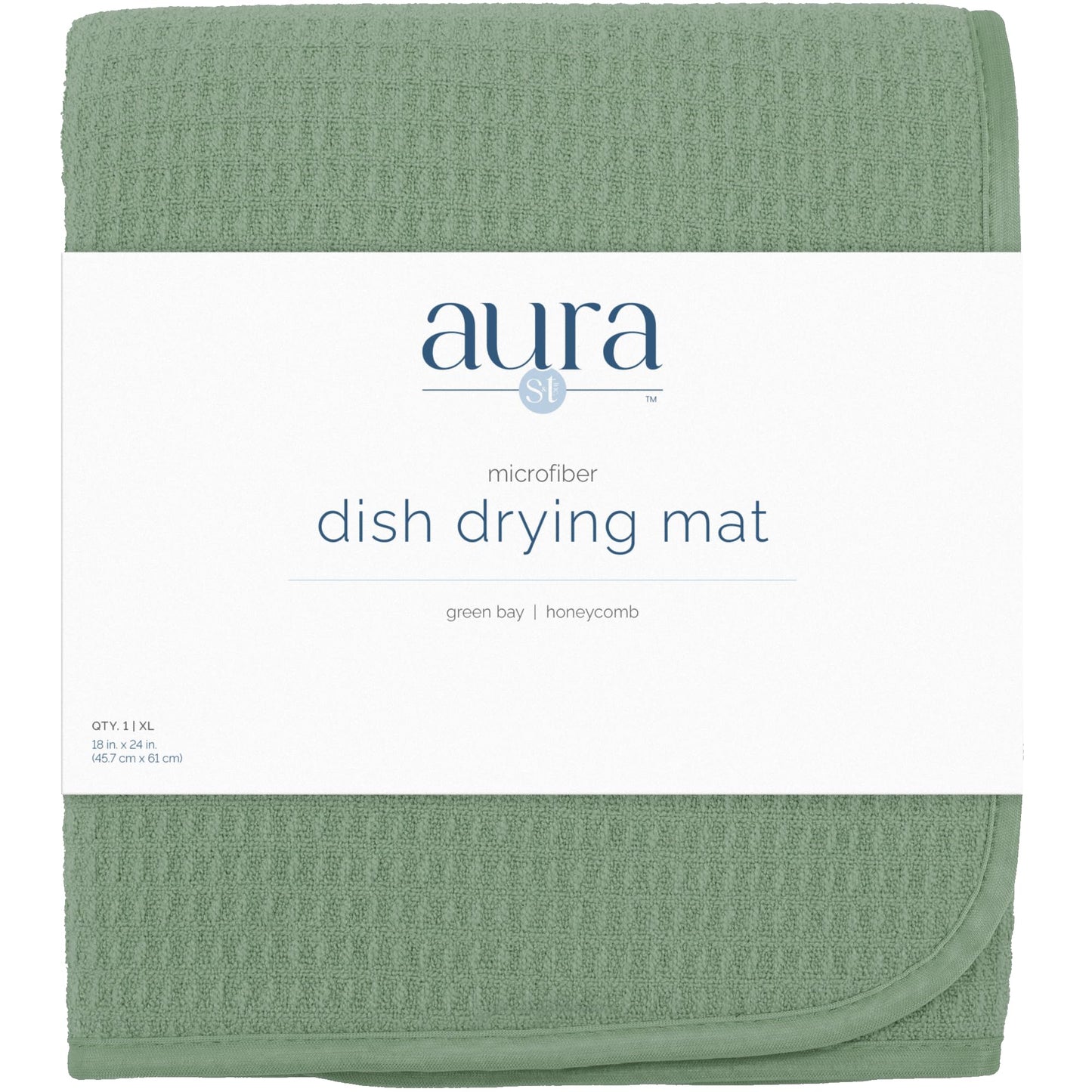 S&T INC. Dish Drying Mat XL, 18” x 24”, Absorbent Microfiber Kitchen Counter Mat, Dish Drying Pad for Dishes, Utensils, Pots and Pans, Extra Large, Sage Green