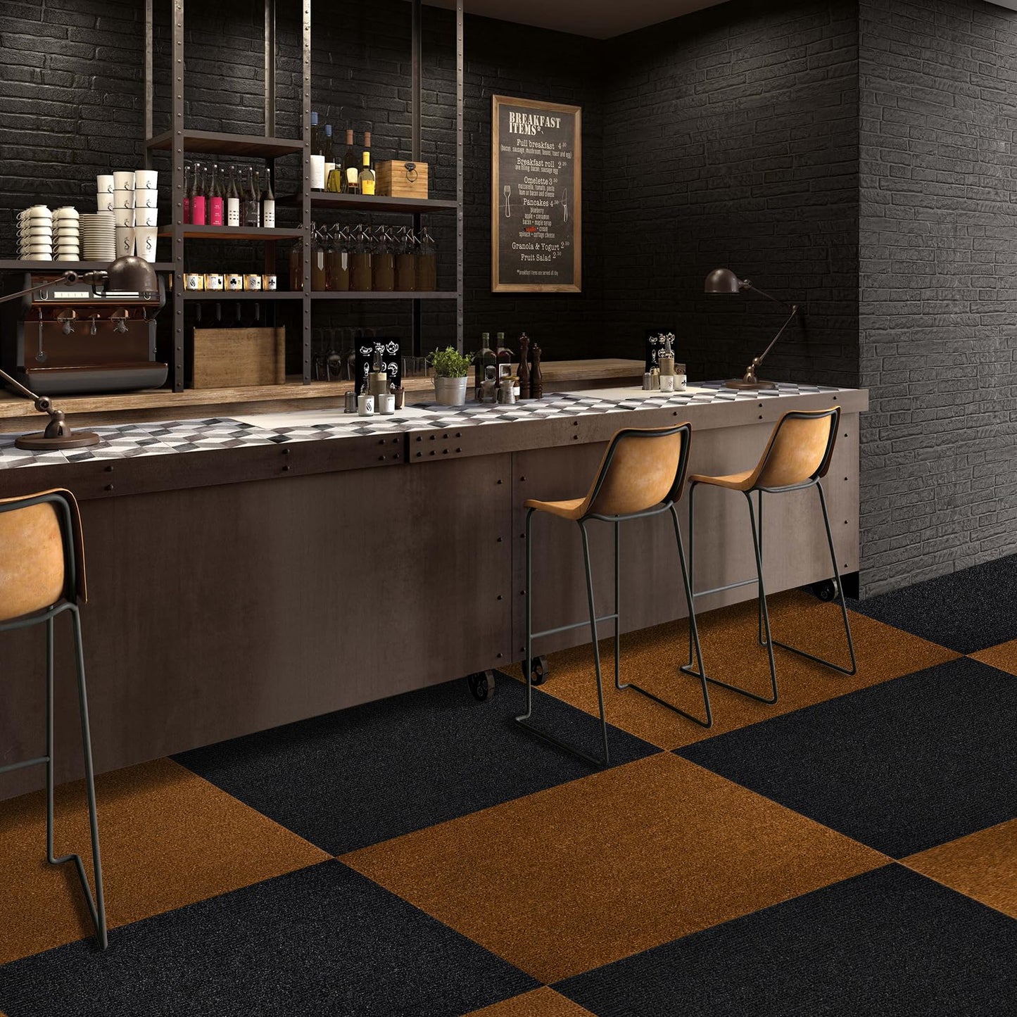 CUCOS 24" x 24" Peel and Stick Carpet Tiles, Soft Pad, Non-Slip, DIY for Bedroom, Living Room - 20 PCS