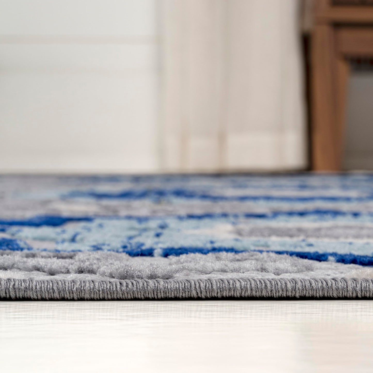 JONATHAN Y Mediterranean Medallion Indoor Outdoor Square Area Rug 5X5 Blue/Gray, Boho for Backyard, Patio, Porch, Easy-Cleaning, High Traffic, Pet-Friendly, Non-Shedding (AMC101A-5SQ)