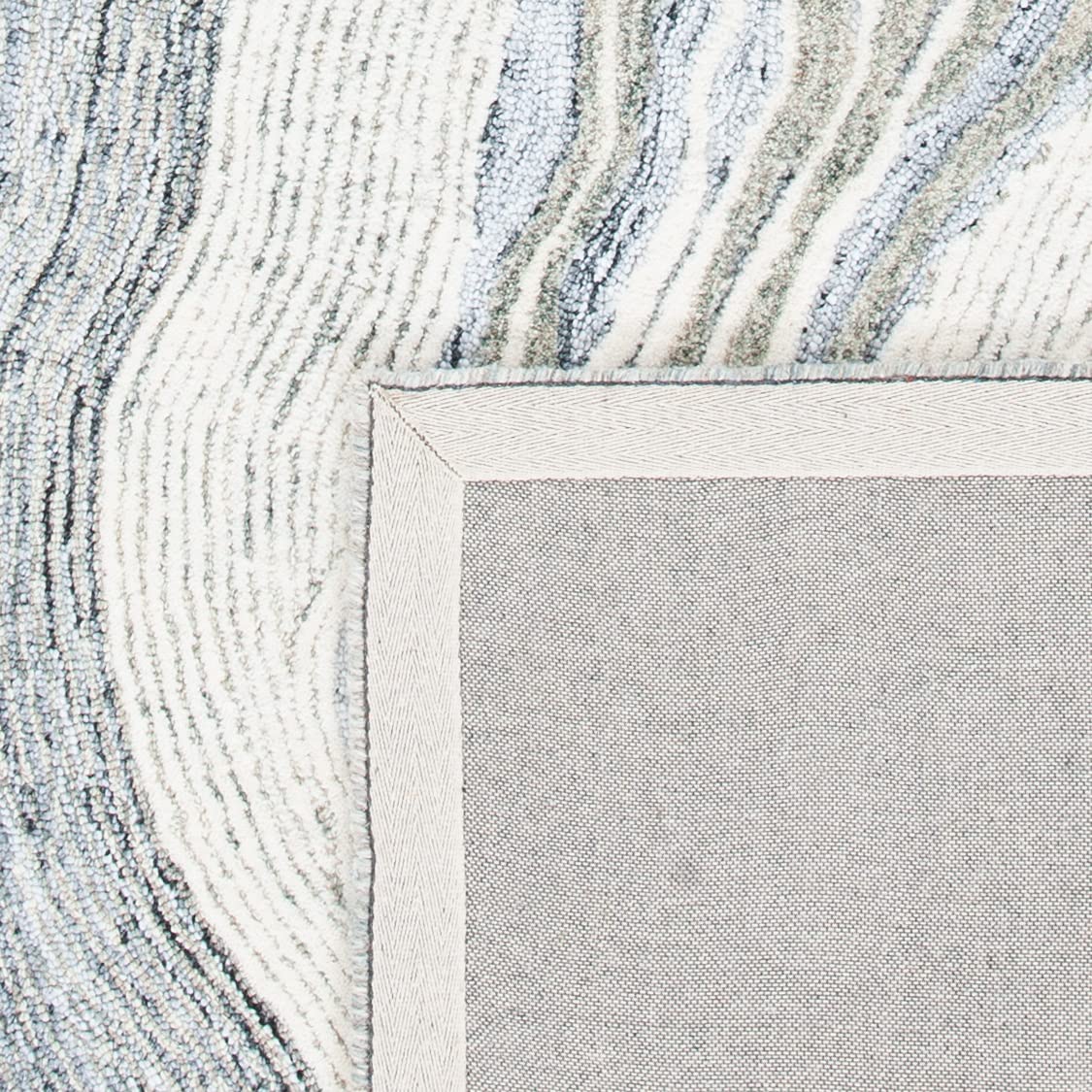 SAFAVIEH Area Rug 8x10 - Fifth Avenue Collection - Large - Grey & Ivory, Handmade Wool, Mid-Century Modern Design, Ideal for Living Room, Bedroom, Office, Dining Space (FTV121F)