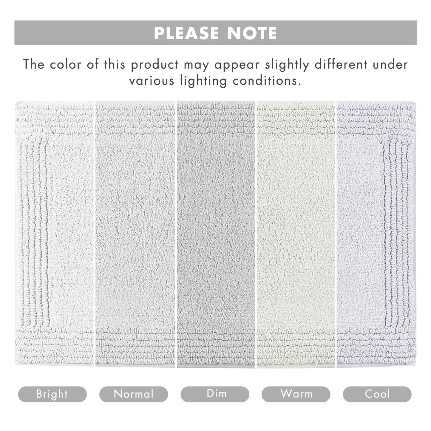 Madison Park Splendor Reversible 100% Cotton Tufted Bathroom Rug-3000 GSM Hotel Quality Luxurious Plush Medium Pile Bath Mat Absorbent, Quick Dry, Shower Room Décor, 24x72, Grey
