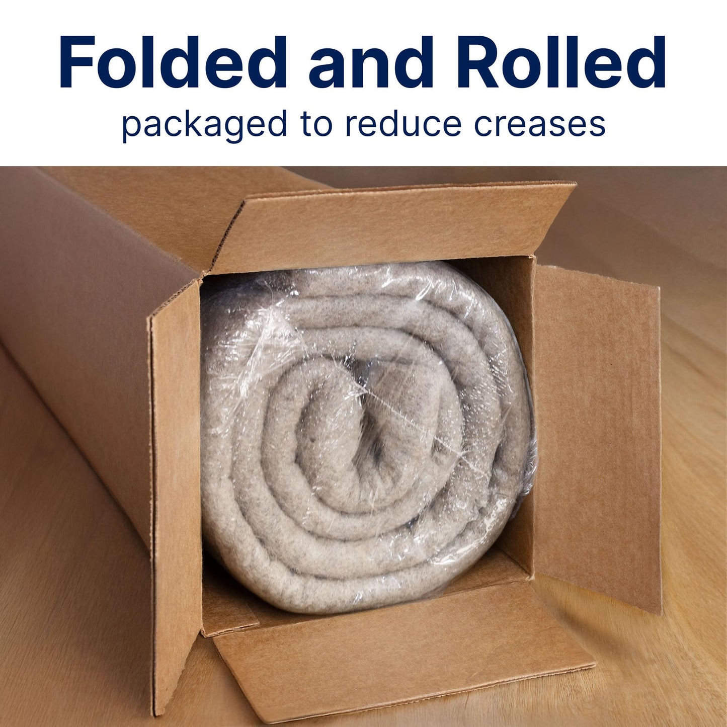 RUGPADUSA - Eco-Plush - 8'x10' - 1/2" Thick - 100% Felt - Luxurious Cushioned Rug Pad - Available in 3 Thicknesses, Many Custom Sizes