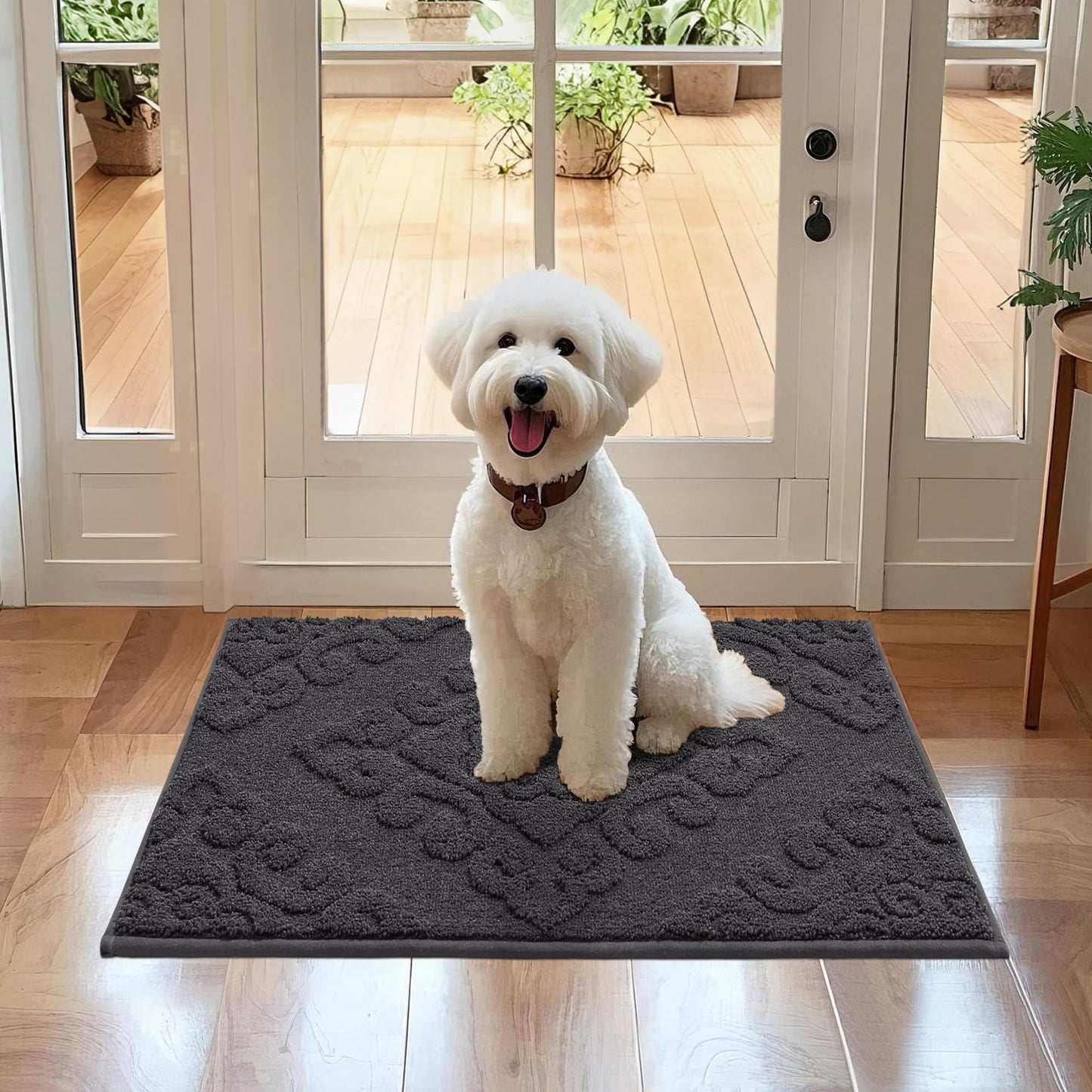 COSY HOMEER Dirt Trapper Door Mat, Absorbent Entry Rugs, 20"x32", Dark Grey