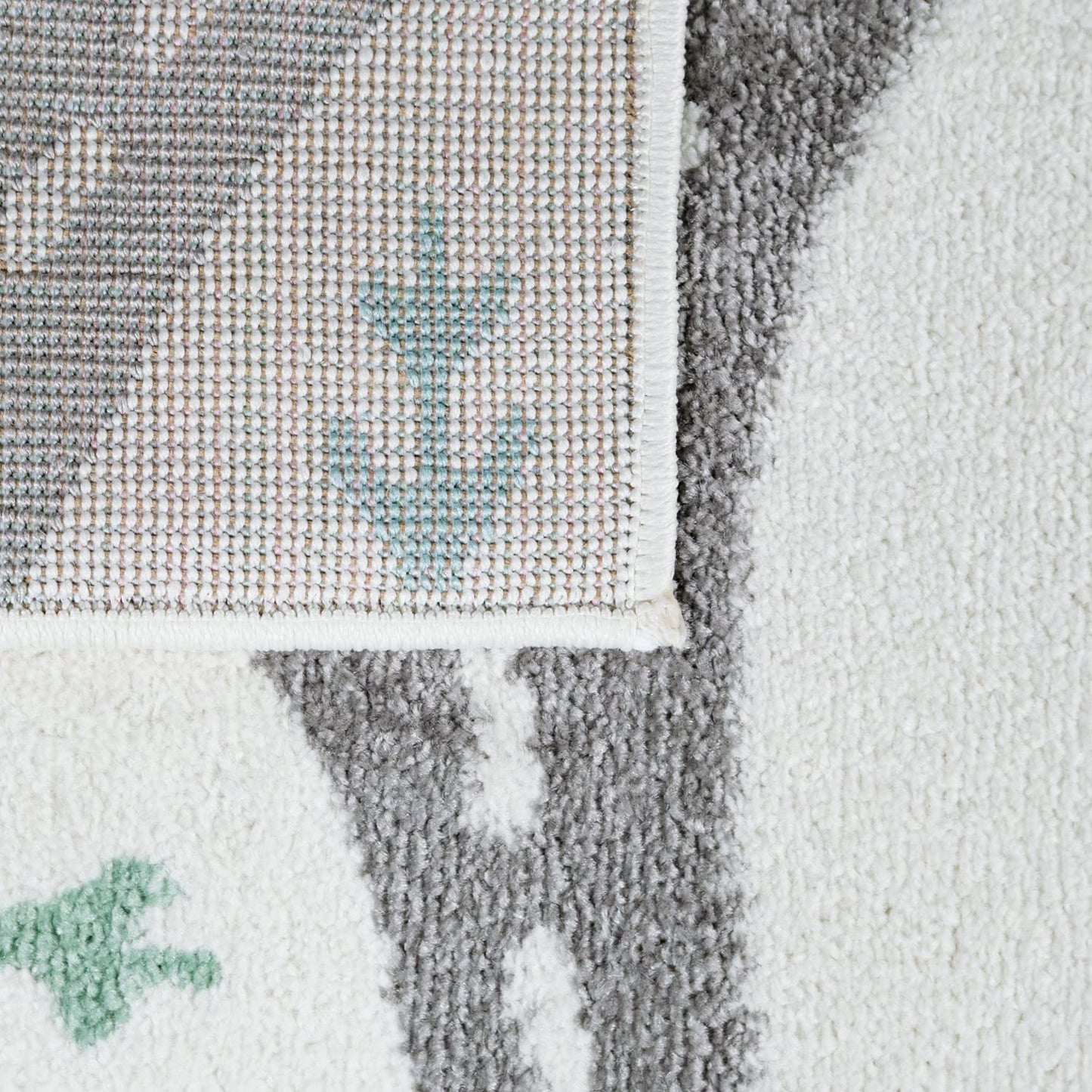 Paco Home Kids Rug for Nursery with Town Streets and Cars Motif in Pastel Cream, Size: 2'8" x 4'11"