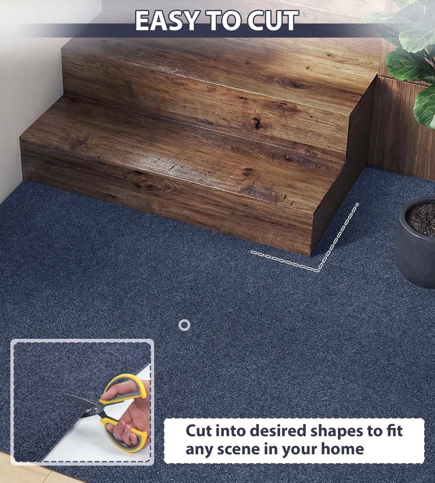 jxgzyy Runner Rugs for Hallway 2'11 x 9'10'', Non Slip Carpet Runner, Heavy Duty Outdoor Long Floor Mat for Entrance, Garage, Mudroom, Gray