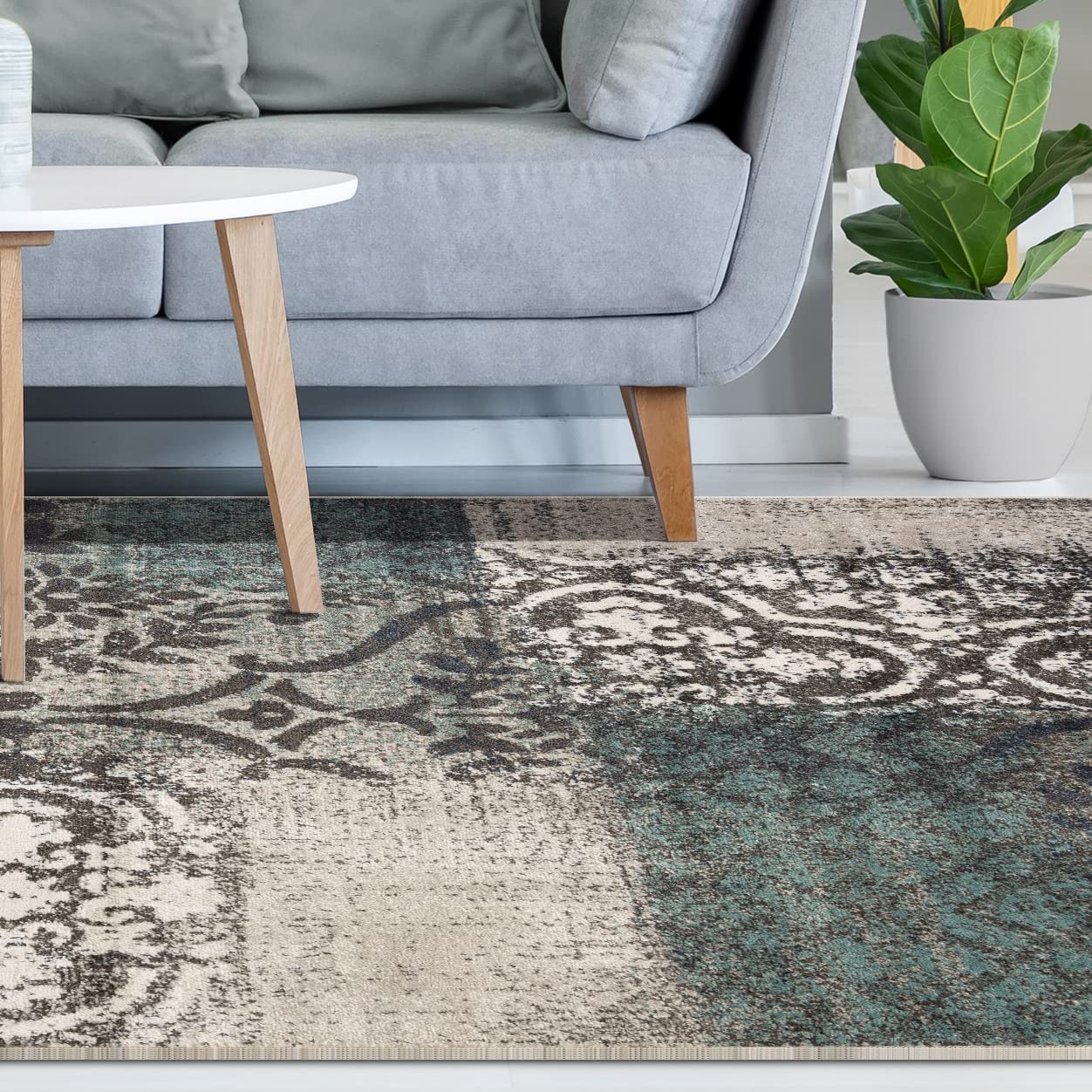 Superior Indoor Modern Abstract Area Rug, 3'x5', Rivulet