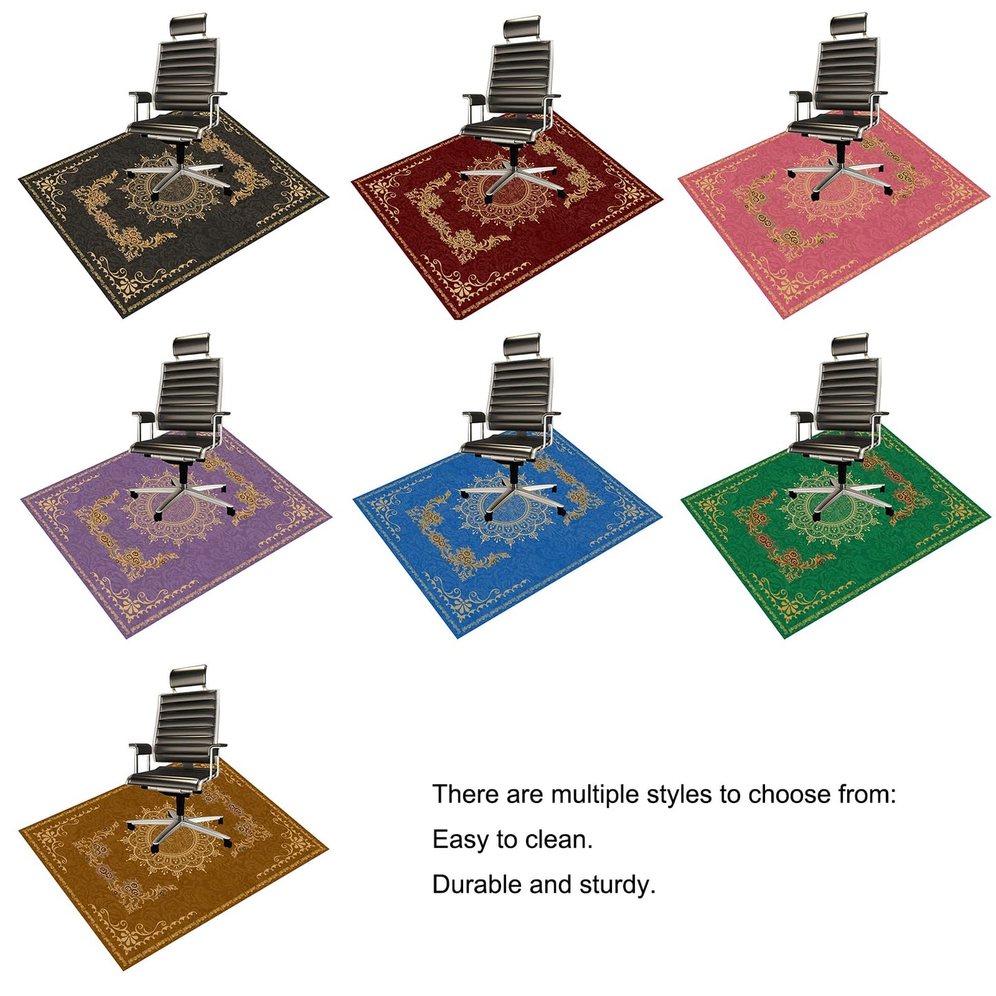 BYINGWD Chair Mat for Hardwood Floor, Office, Carpet, Desk, Computer, Gaming, Under Desk Rug Protector, Purple, 36"x48"