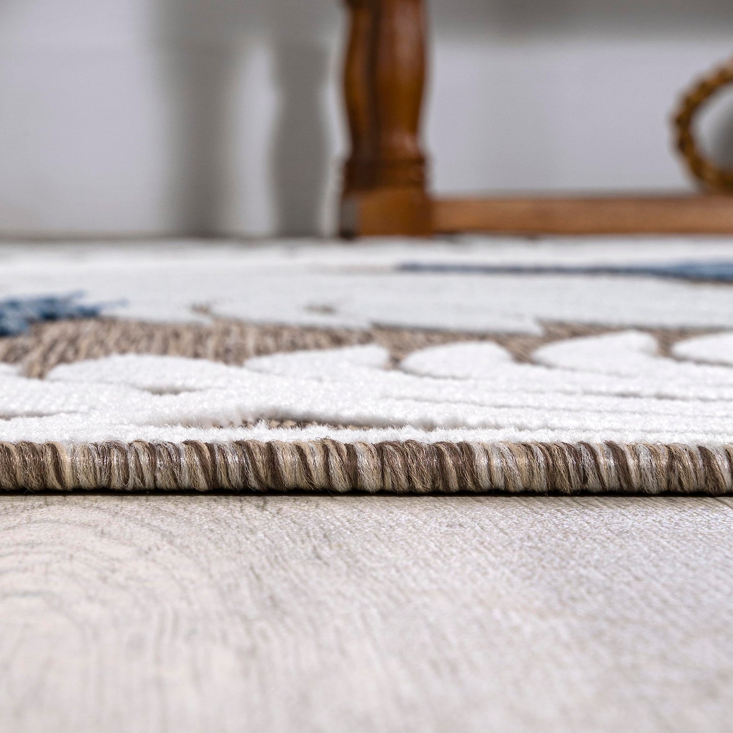 JONATHAN Y Tropical Palm Indoor Outdoor Runner Rug 2X8 Brown/Navy/Ivory, Montego High-Low for Backyard, Patio, Porch, Easy-Cleaning, High Traffic, Pet-Friendly, Non-Shedding (HWC101B-28)