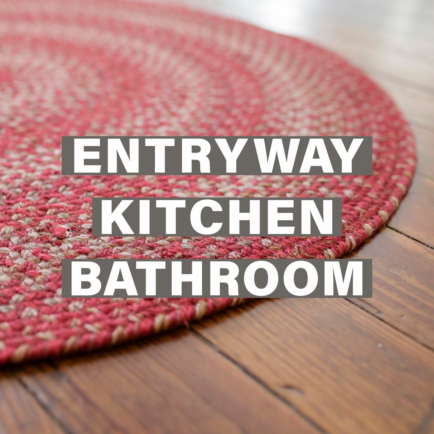 Homespice Apple Pie Small Braided Rugs 20x30 Oval - Jute Kitchen Rug Red and Beige for Country Primitive Decor, Reversible, Pet Friendly, Durable & Easy to Maintain
