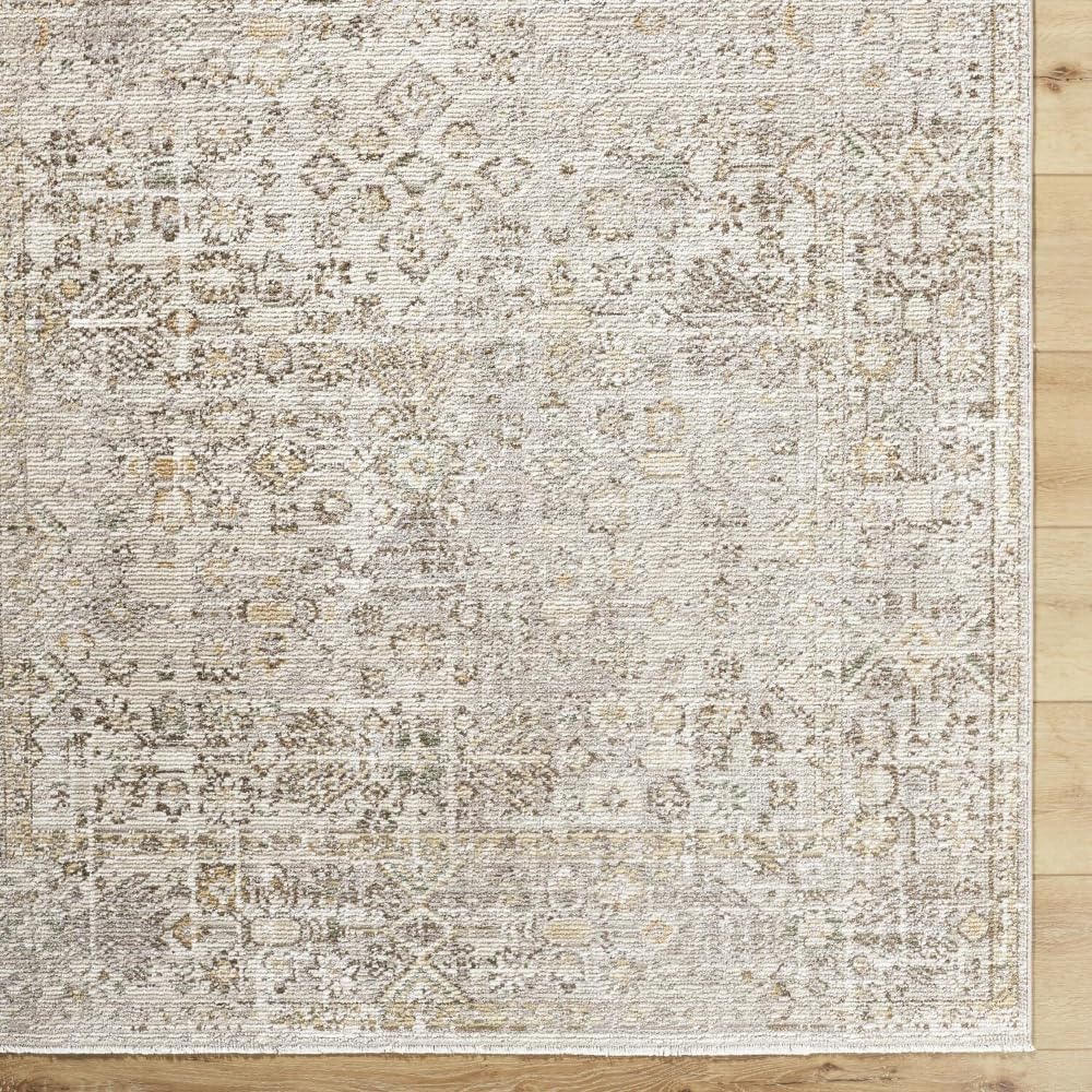 Livabliss x Galey Alix Myrtle Avenue I Vintage Medallion Area Rug, 7'10" x 10'2" (8' x 10'), Taupe